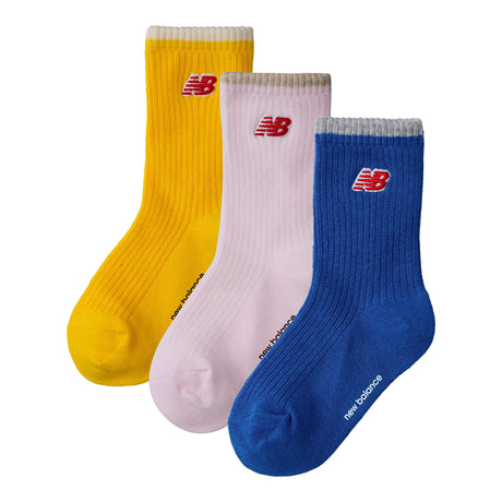 New Balance Youth Patch Logo Midcalf Socks 3 Pack Unisex Accessories Socks