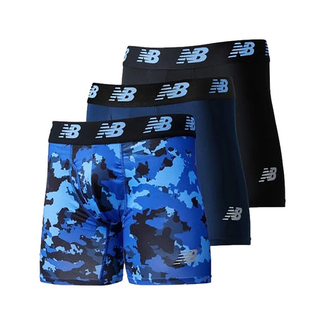 New Balance Men's Premium 6 Inch Boxer Brief with Fly 3 Pack Mens Apparel Underwear