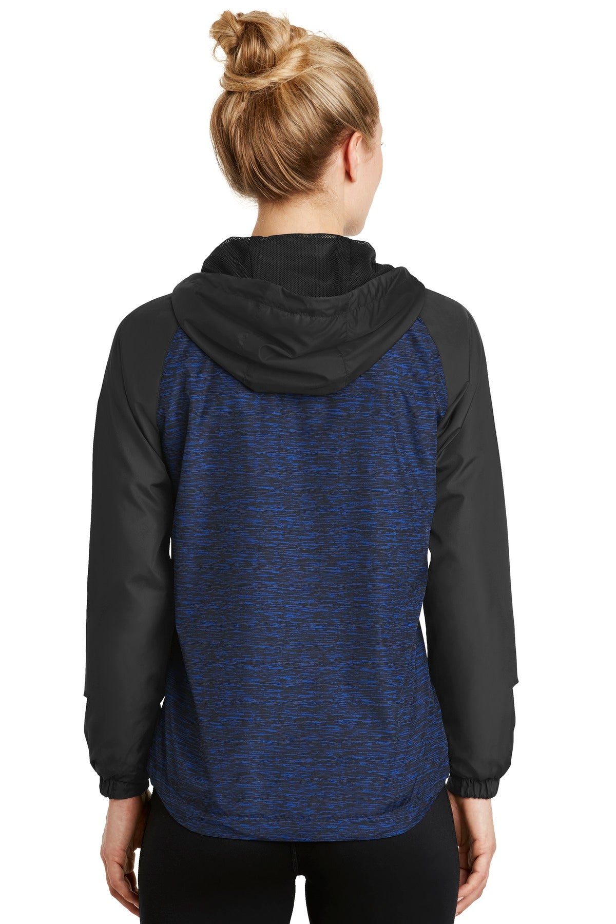 Sport-Tek Women's Heather Colorblock Raglan Hooded Wind Jacket Womens Apparel Jackets & Vests