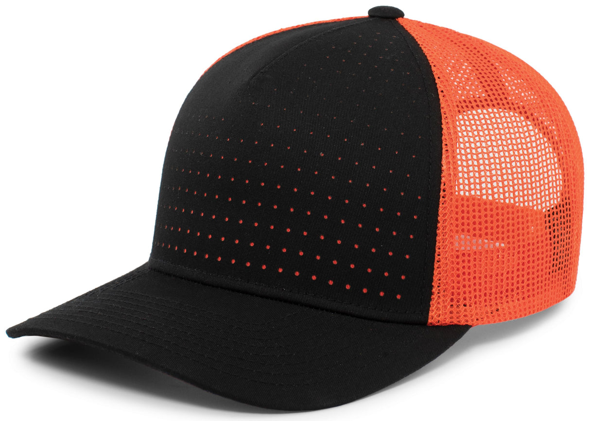 Pacific Headwear Perforated 5-Panel Trucker Snapback Cap Unisex Accessories Hats & Caps