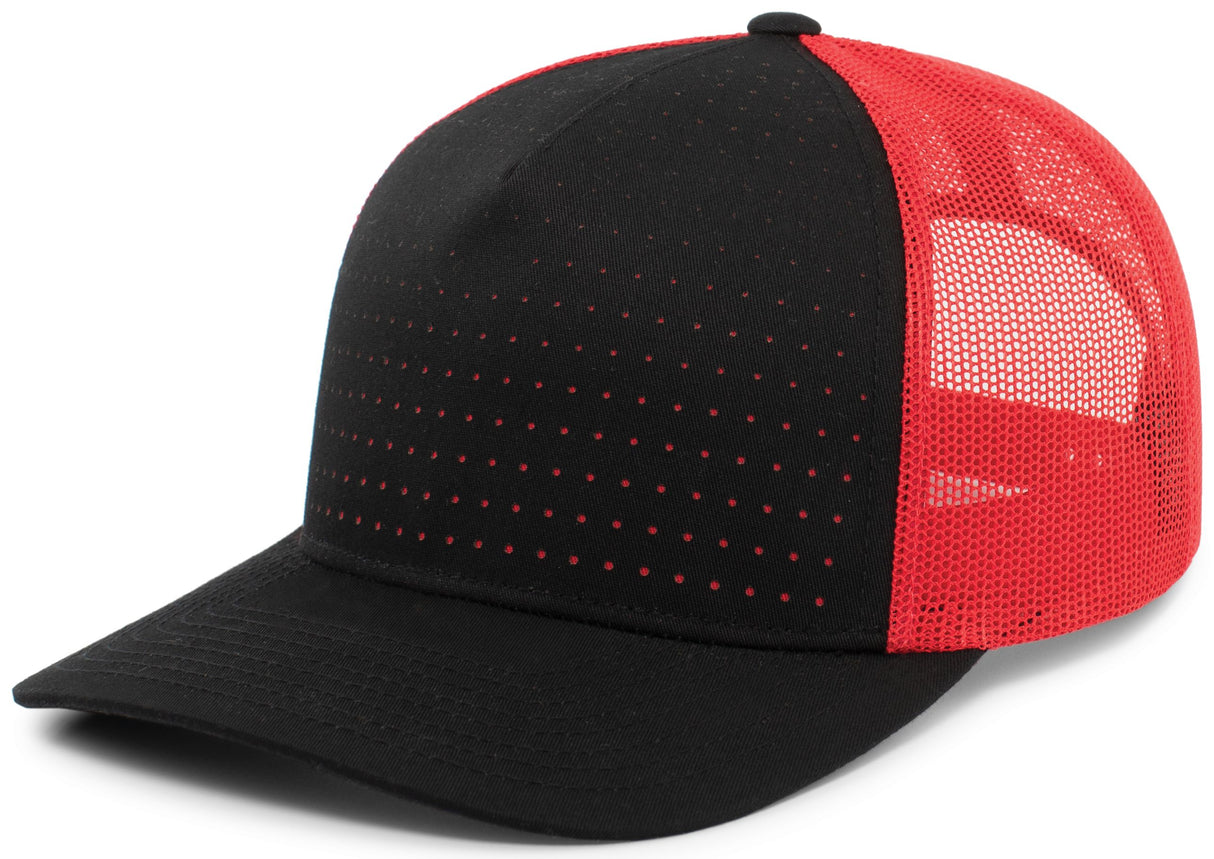 Pacific Headwear Perforated 5-Panel Trucker Snapback Cap Unisex Accessories Hats & Caps