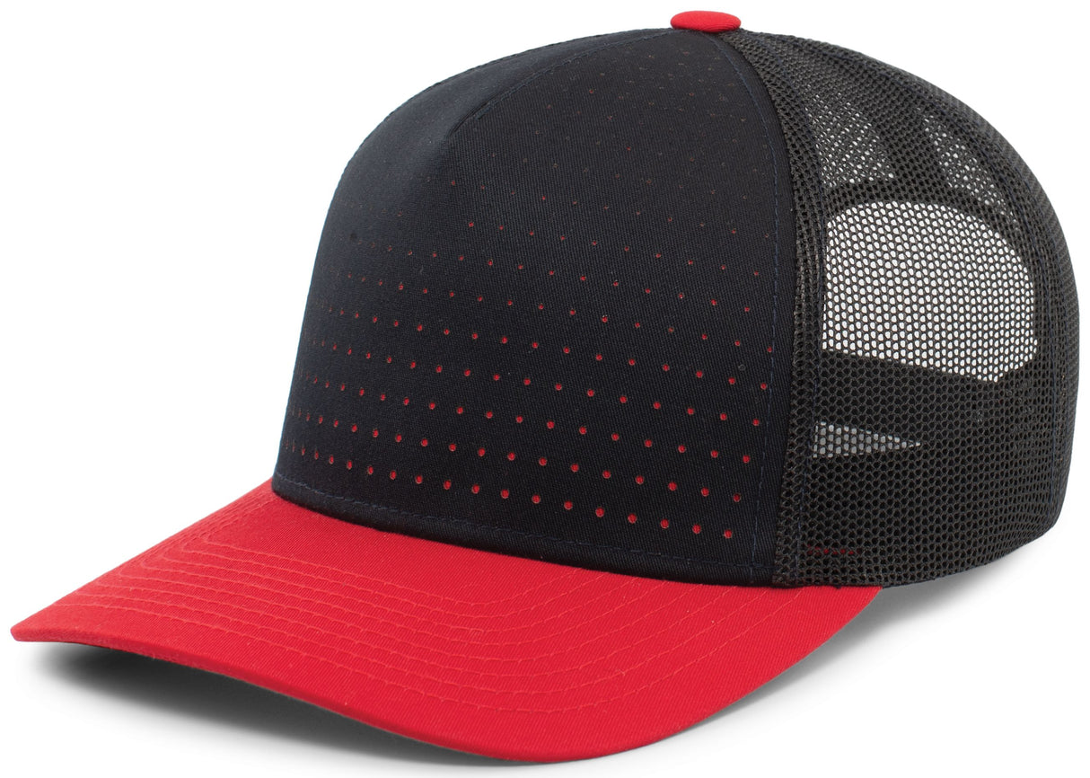 Pacific Headwear Perforated 5-Panel Trucker Snapback Cap Unisex Accessories Hats & Caps