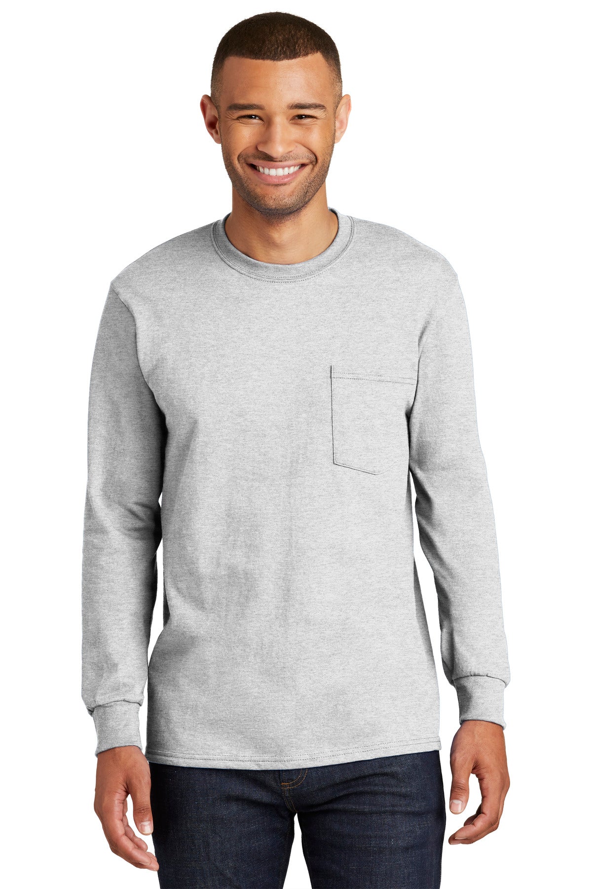 Port & Company Men's Tall Long Sleeve Essential Pocket Tee Mens Apparel Shirts & Tops