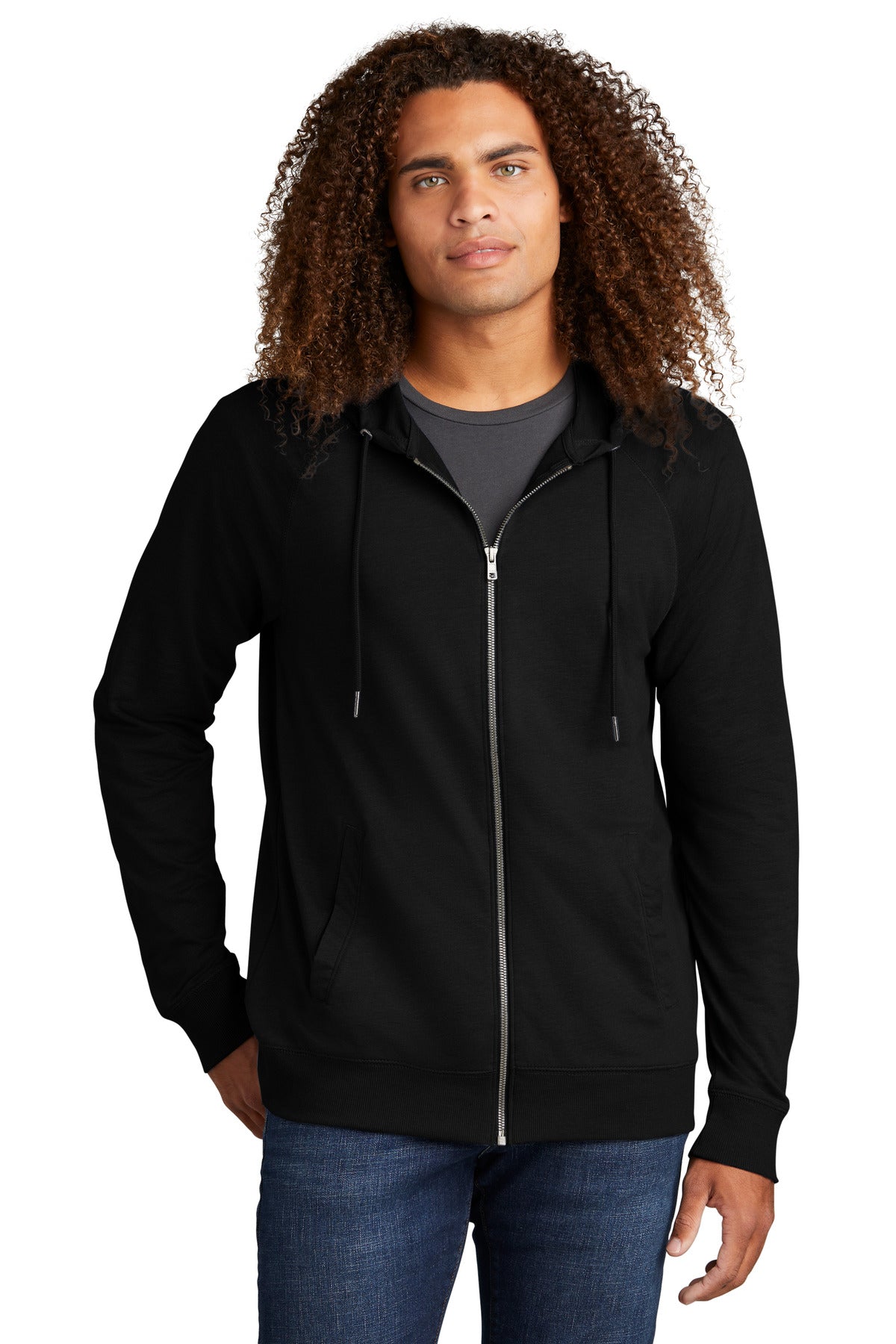 District Featherweight French Terry Full-Zip Hoodie DT573 Mens Apparel Sweatshirts & Fleece