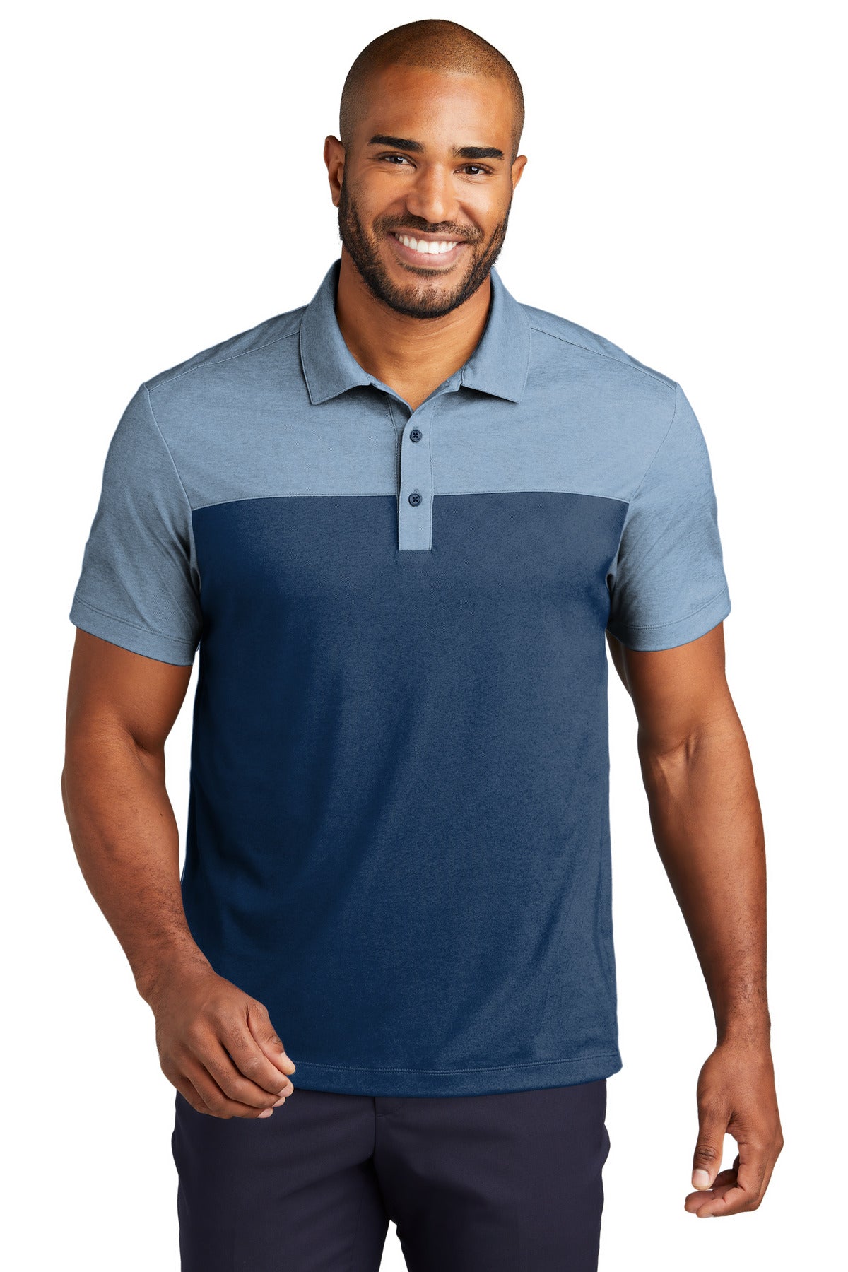 Port Authority Fine Pique Blend Blocked Polo K831 Mens Apparel Shirts & Tops