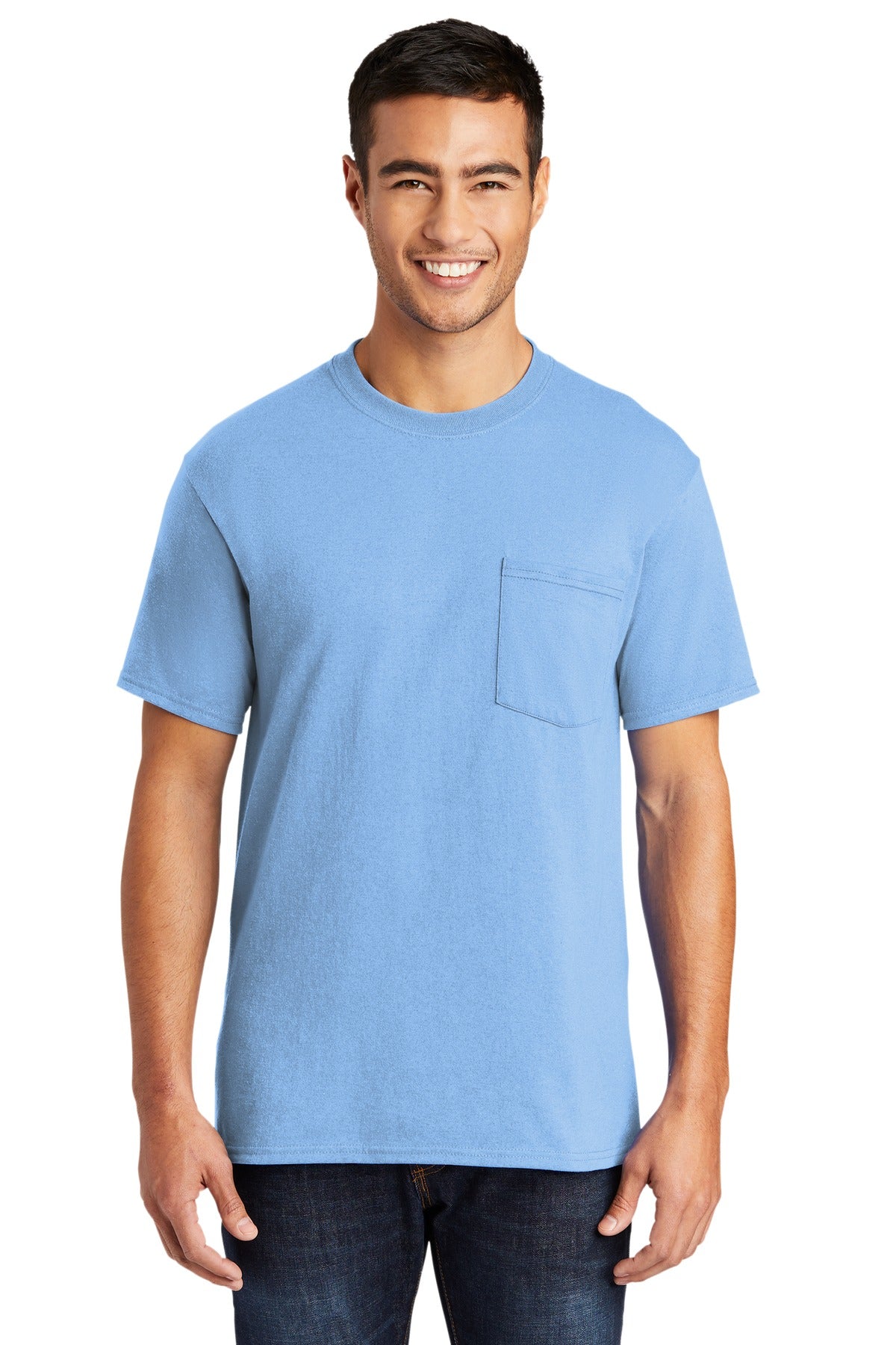 Port & Company Men's Core Blend Pocket Tee. PC55P Mens Apparel Shirts & Tops