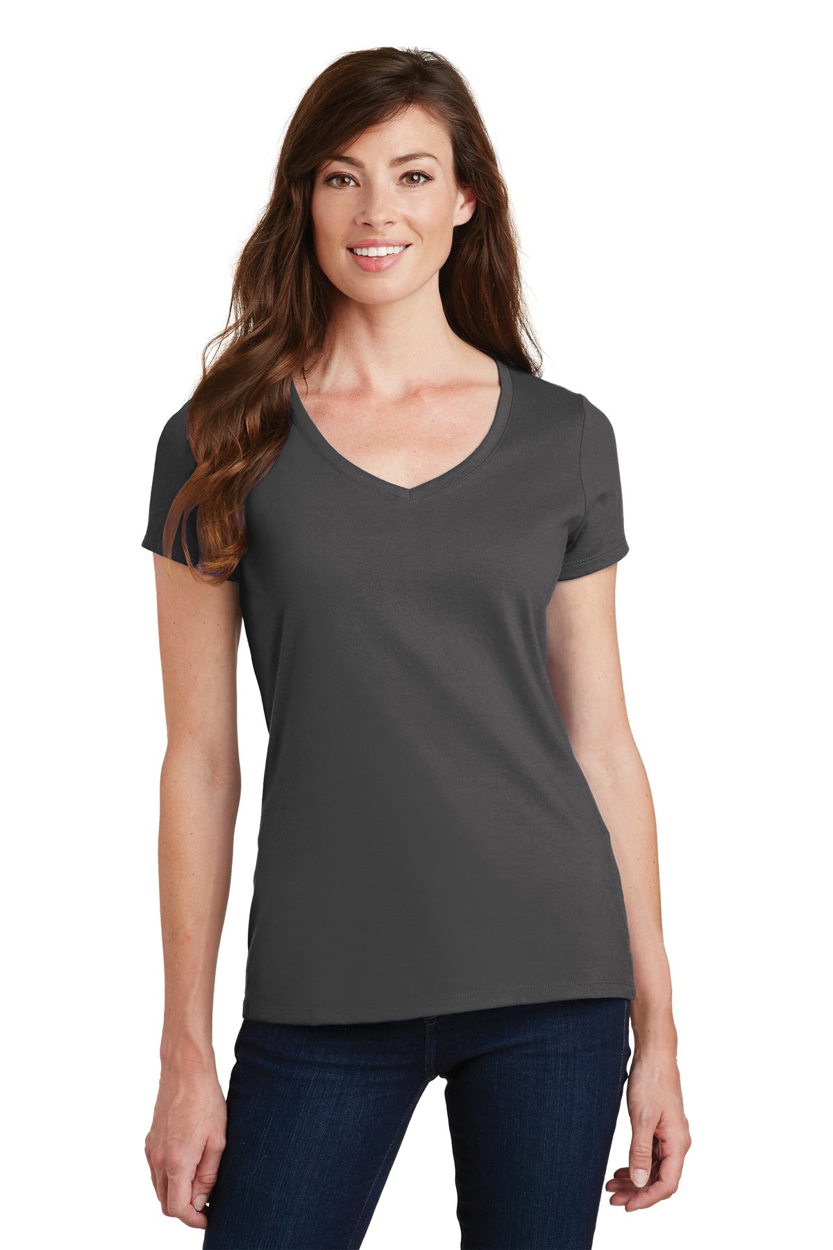 Port & Company Ladies Fan Favorite V-Neck Tee. LPC450V 1 of 2 Womens Apparel Shirts & Tops