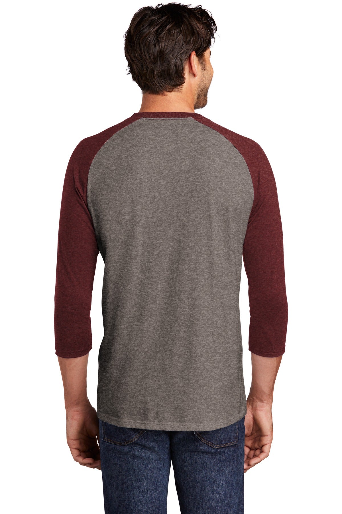 District Men's Perfect Tri 3/4-Sleeve Raglan. DM136 Mens Apparel Shirts & Tops