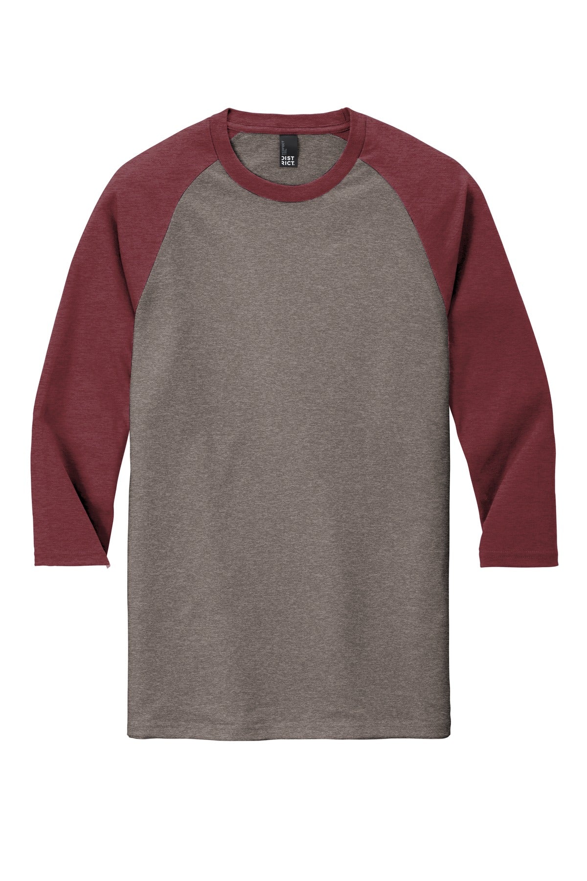District Men's Perfect Tri 3/4-Sleeve Raglan. DM136 Mens Apparel Shirts & Tops