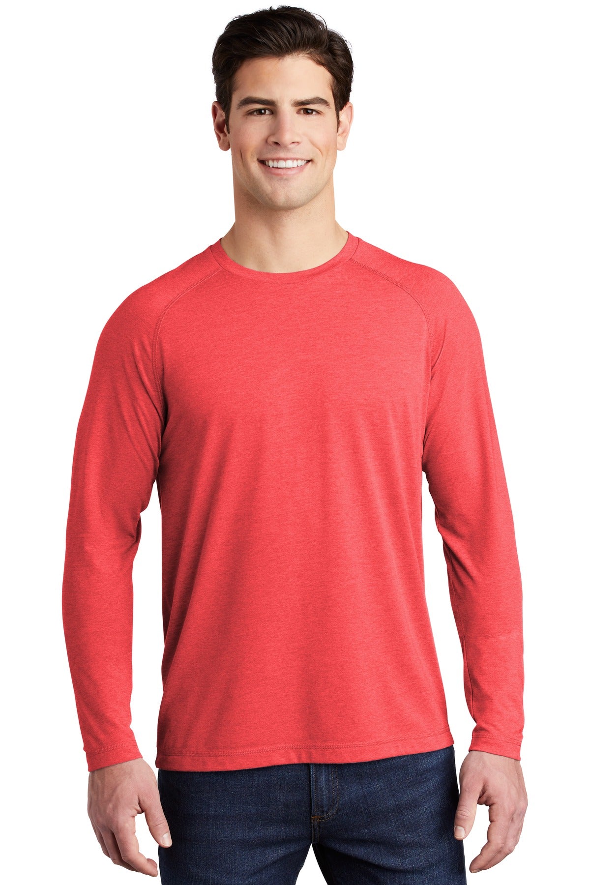 Sport-Tek Men's PosiCharge Long Sleeve Tri-Blend Wicking Raglan Tee Mens Apparel Shirts & Tops