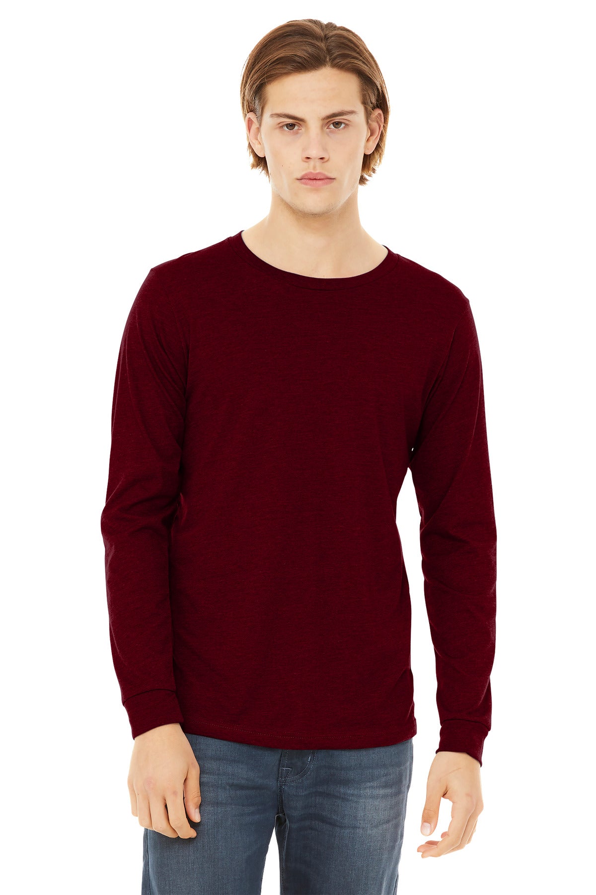 BELLA+CANVAS Unisex Heather CVC Long Sleeve Tee Mens Apparel Shirts & Tops