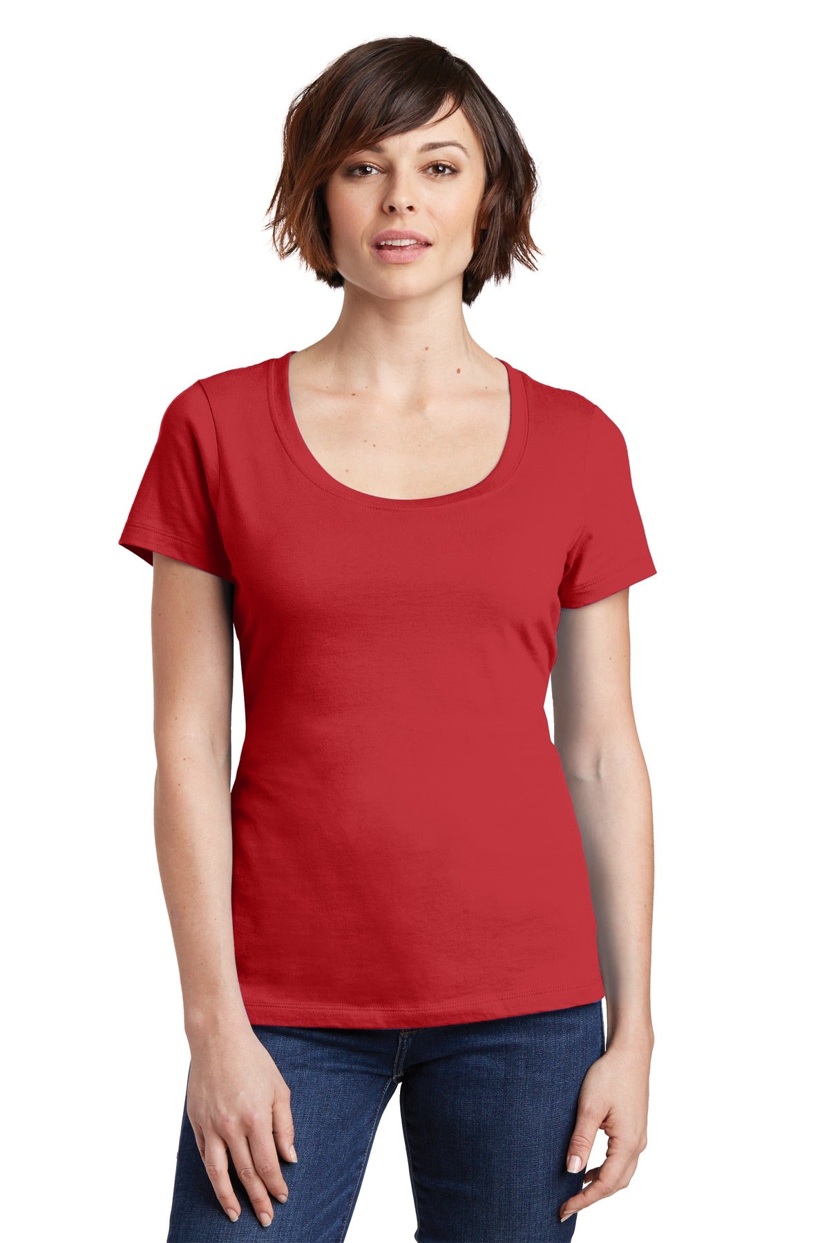 District Women's Perfect Weight Scoop Tee. DM106L Womens Apparel Shirts & Tops
