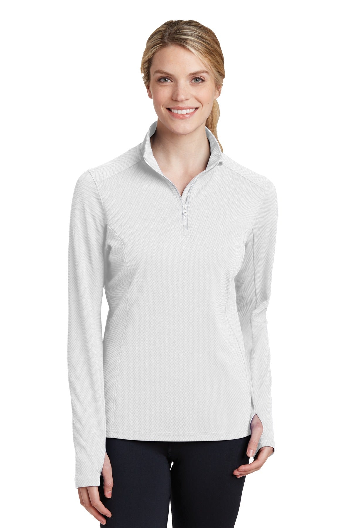 Sport-Tek Women's Sport-Wick Textured 1/4-Zip Pullover LST860 Womens Apparel Sweatshirts & Fleece