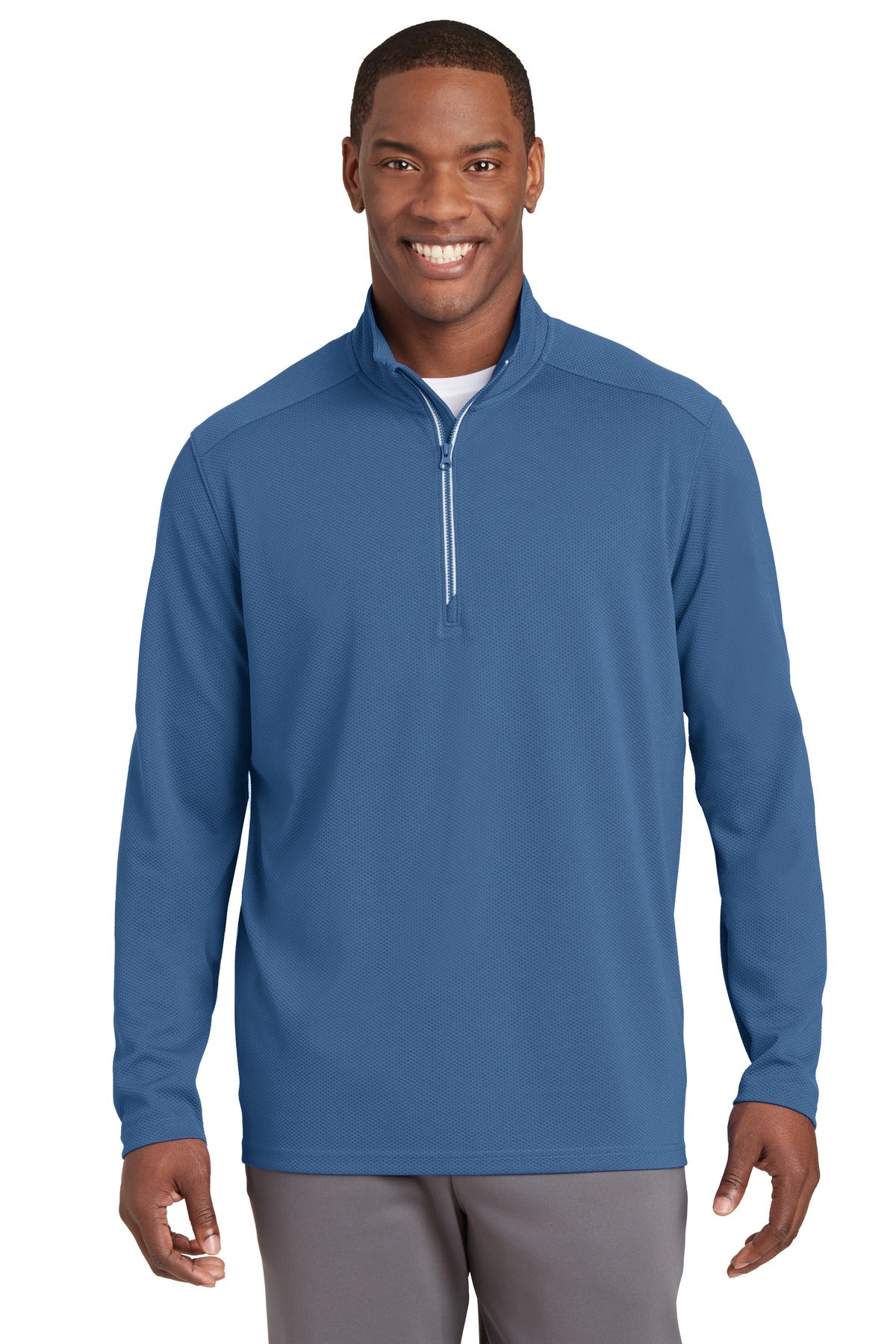 Sport-Tek Men's Sport-Wick Textured 1/4-Zip Pullover Mens Apparel Sweatshirts & Fleece