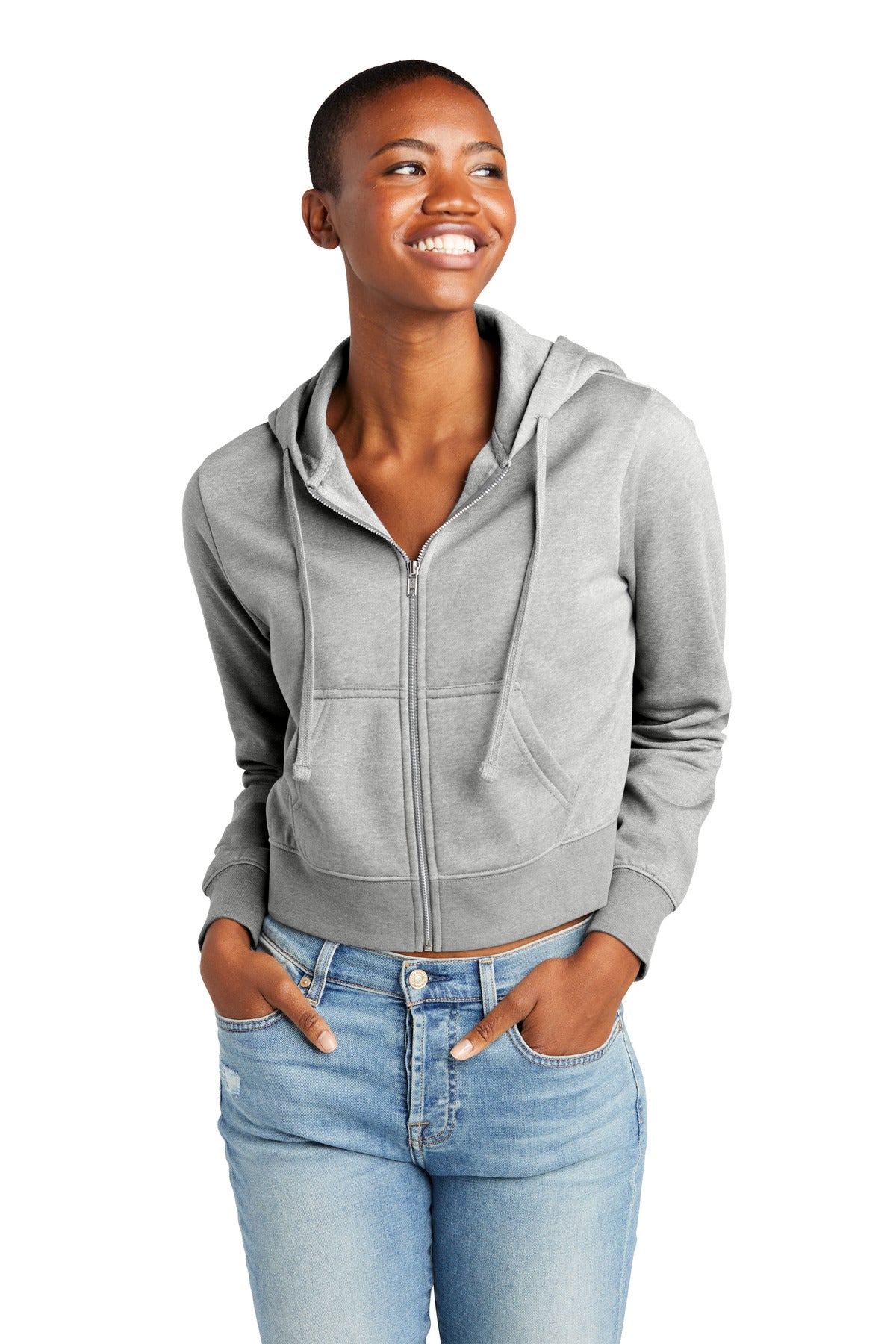 District Women's V.I.T. Fleece Full-Zip Hoodie DT6103 Womens Apparel Sweatshirts & Fleece
