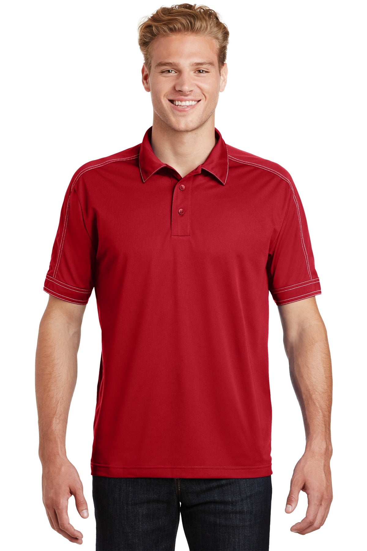 Sport-Tek Men's Contrast Stitch Micropique Sport-Wick Polo ST659 Womens Apparel Shirts & Tops