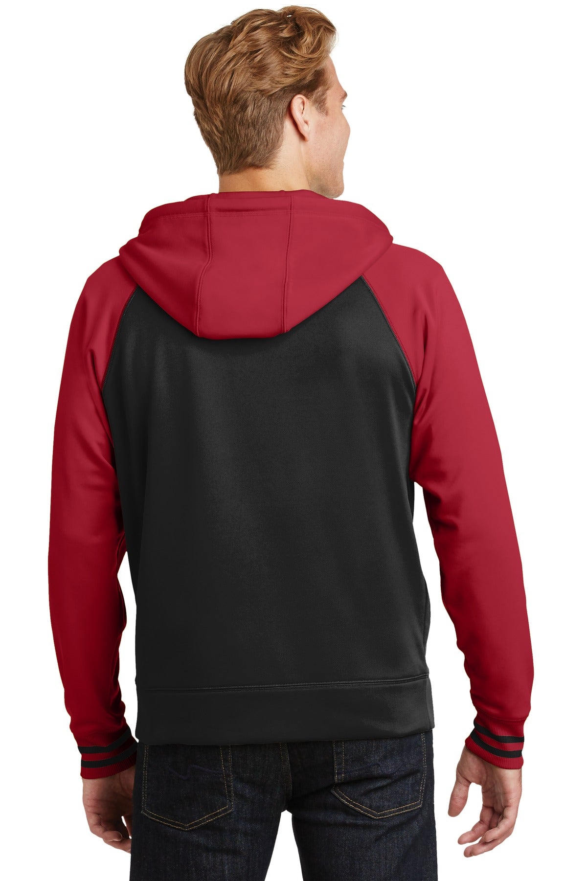 Sport-Tek Men's Sport-Wick Varsity Fleece Full-Zip Hooded Jacket Mens Apparel Jackets & Vests