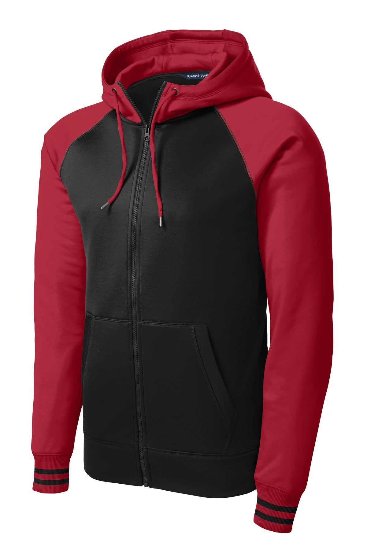 Sport-Tek Men's Sport-Wick Varsity Fleece Full-Zip Hooded Jacket Mens Apparel Jackets & Vests