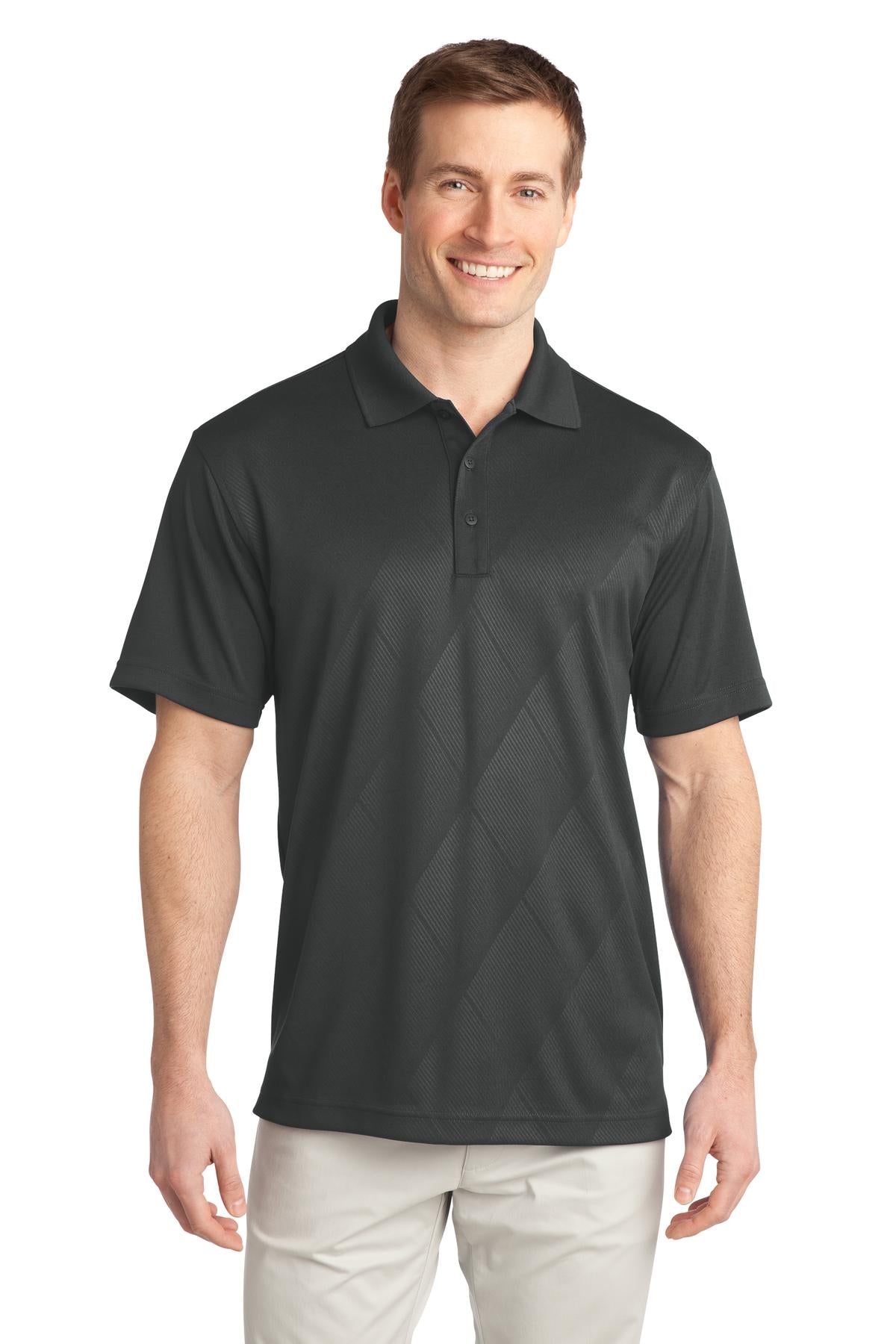 Port Authority Men's Tech Embossed Polo. K548 Mens Apparel Shirts & Tops