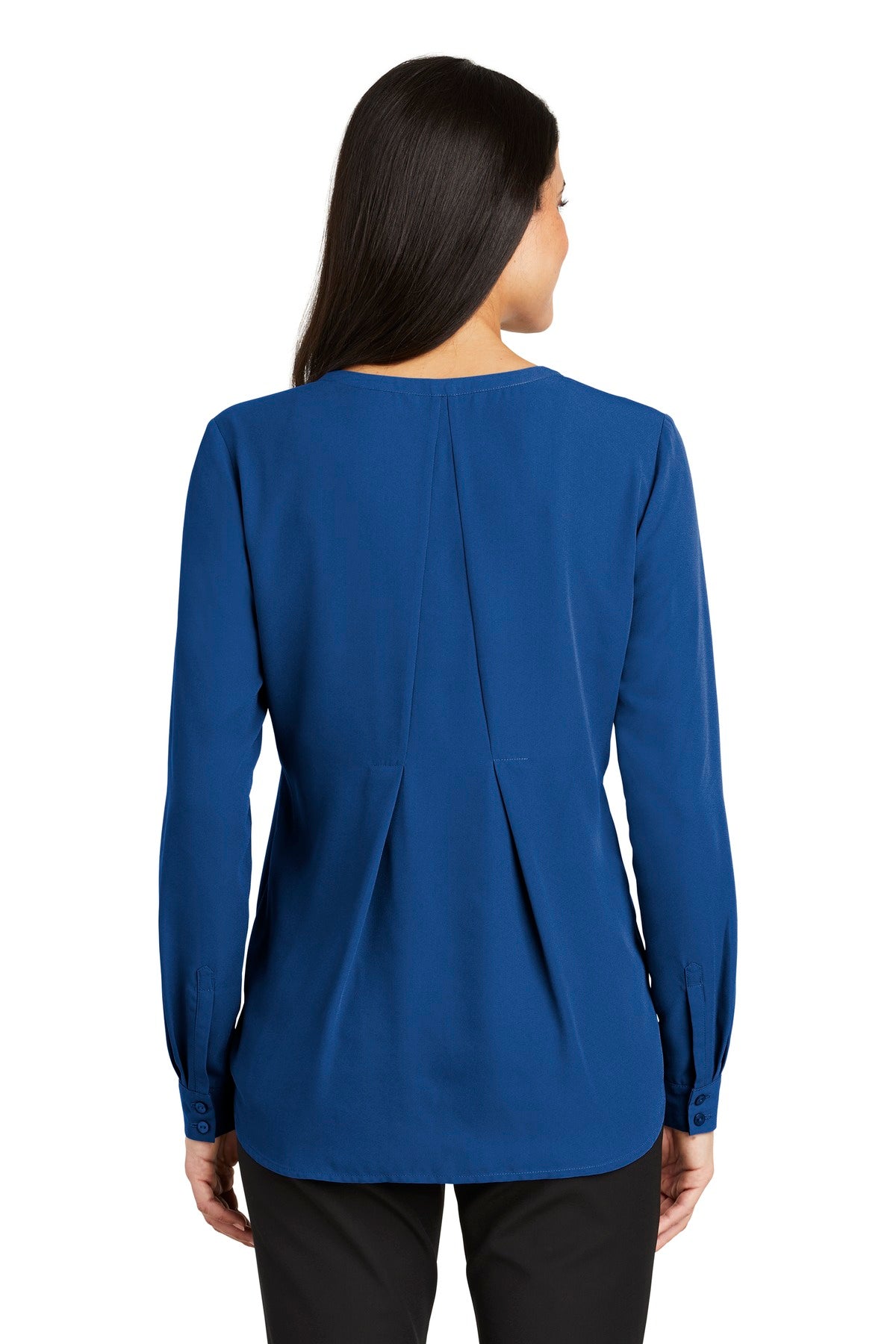 Port Authority Women's Long Sleeve Button-Front Blouse. LW700 Womens Apparel Shirts & Tops