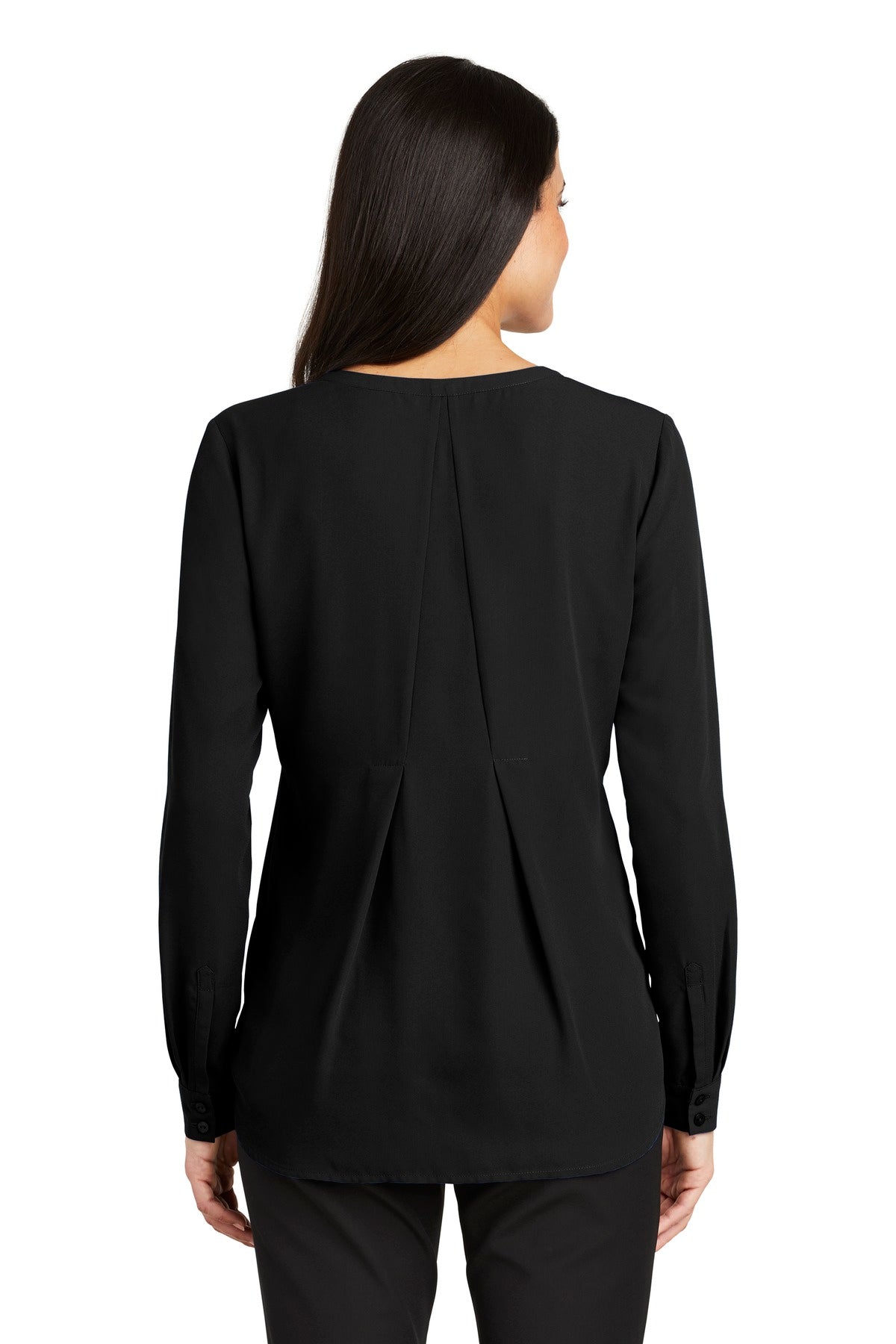 Port Authority Women's Long Sleeve Button-Front Blouse. LW700 Womens Apparel Shirts & Tops