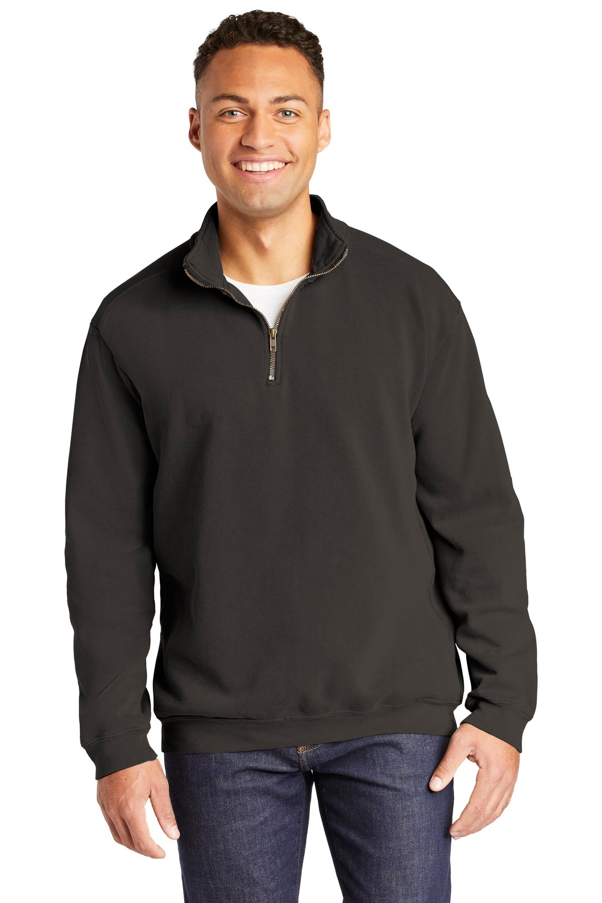 Comfort Colors Men's Garment-Dyed Quarter Zip Sweatshirt Mens Apparel Sweatshirts & Fleece