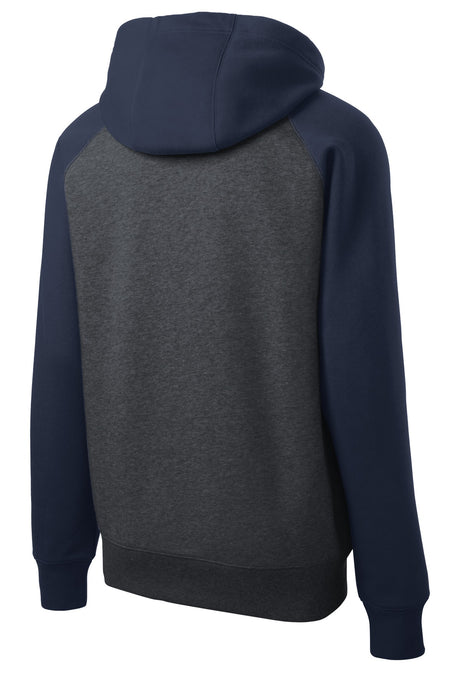 Sport-Tek Men's Raglan Colorblock Full-Zip Hooded Fleece Jacket Mens Apparel Sweatshirts & Fleece
