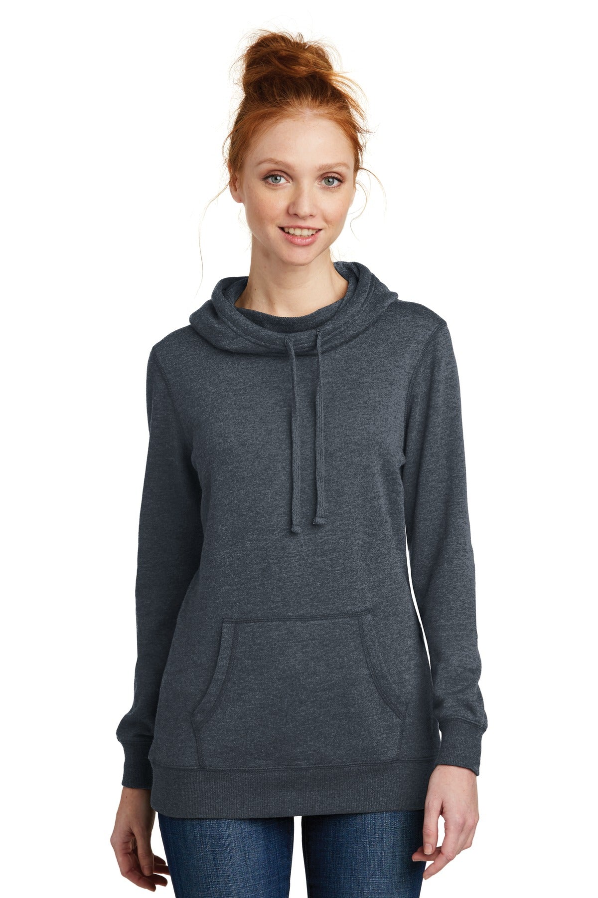 District Women's Lightweight Fleece Hoodie. DM493 Womens Apparel Sweatshirts & Fleece
