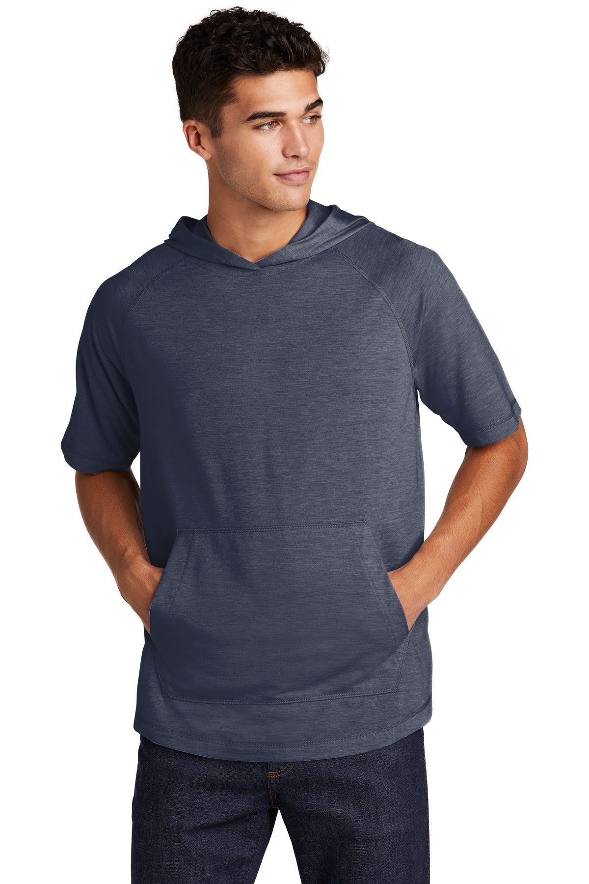 Sport-Tek Men's PosiCharge Tri-Blend Wicking Short Sleeve Hoodie Mens Apparel Sweatshirts & Fleece