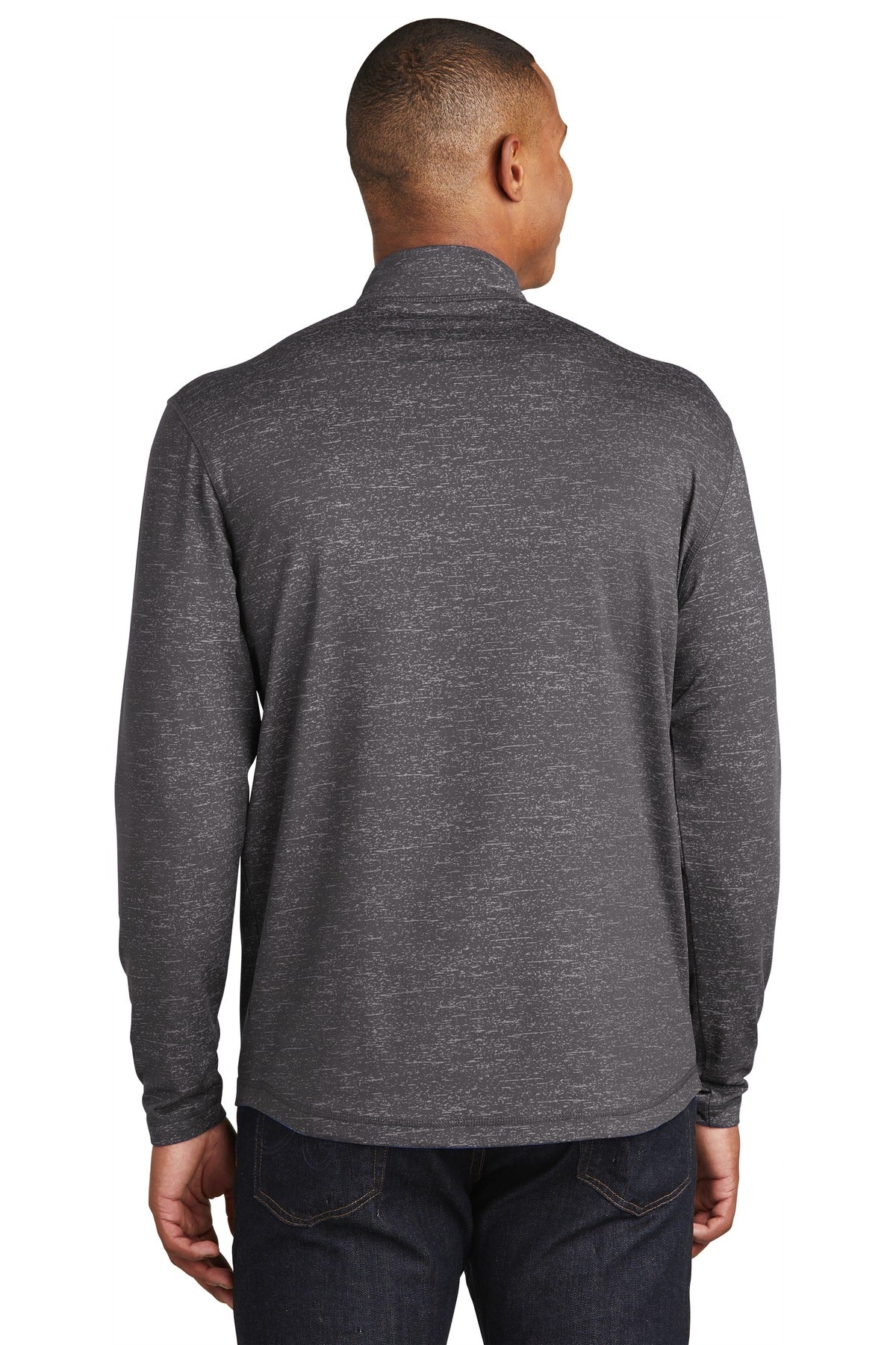 Sport-Tek Men's Sport-Wick Stretch Reflective Heather 1/2-Zip Pullover Mens Apparel Sweatshirts & Fleece