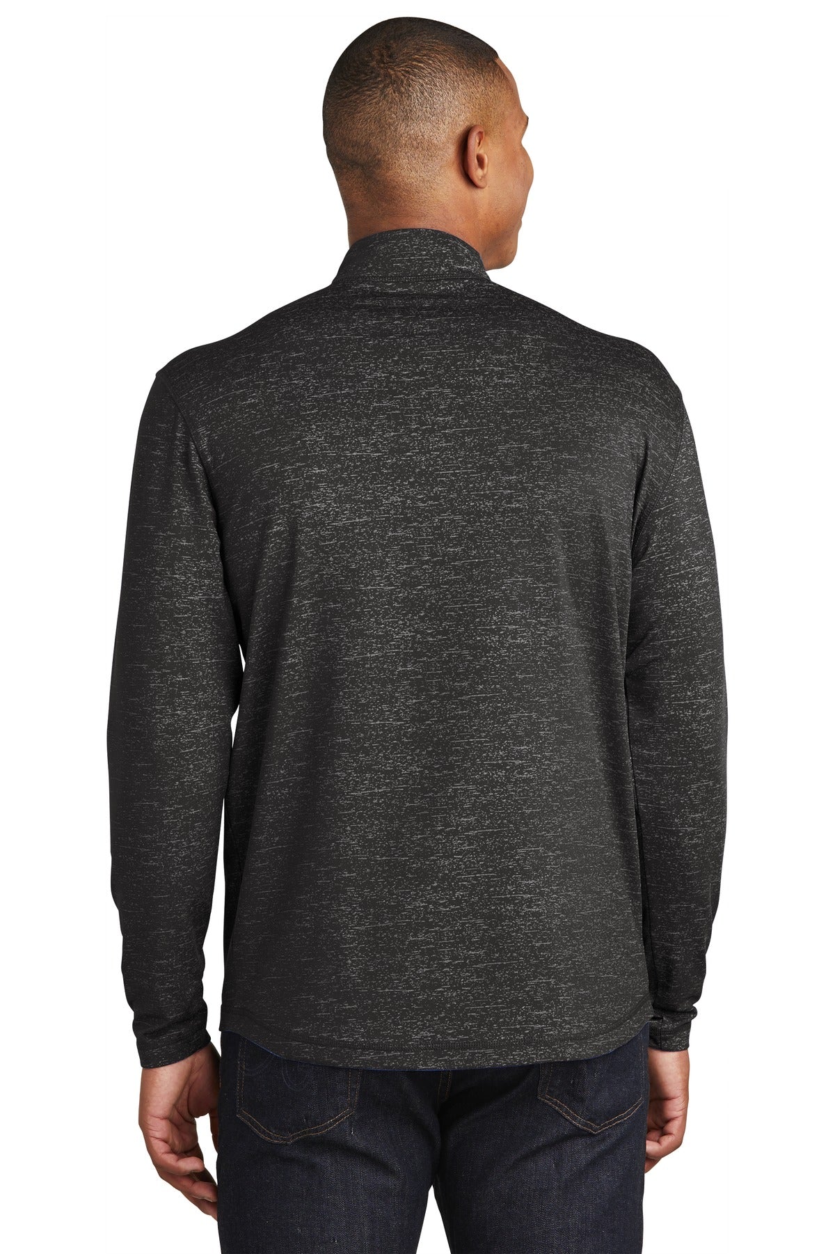 Sport-Tek Men's Sport-Wick Stretch Reflective Heather 1/2-Zip Pullover Mens Apparel Sweatshirts & Fleece