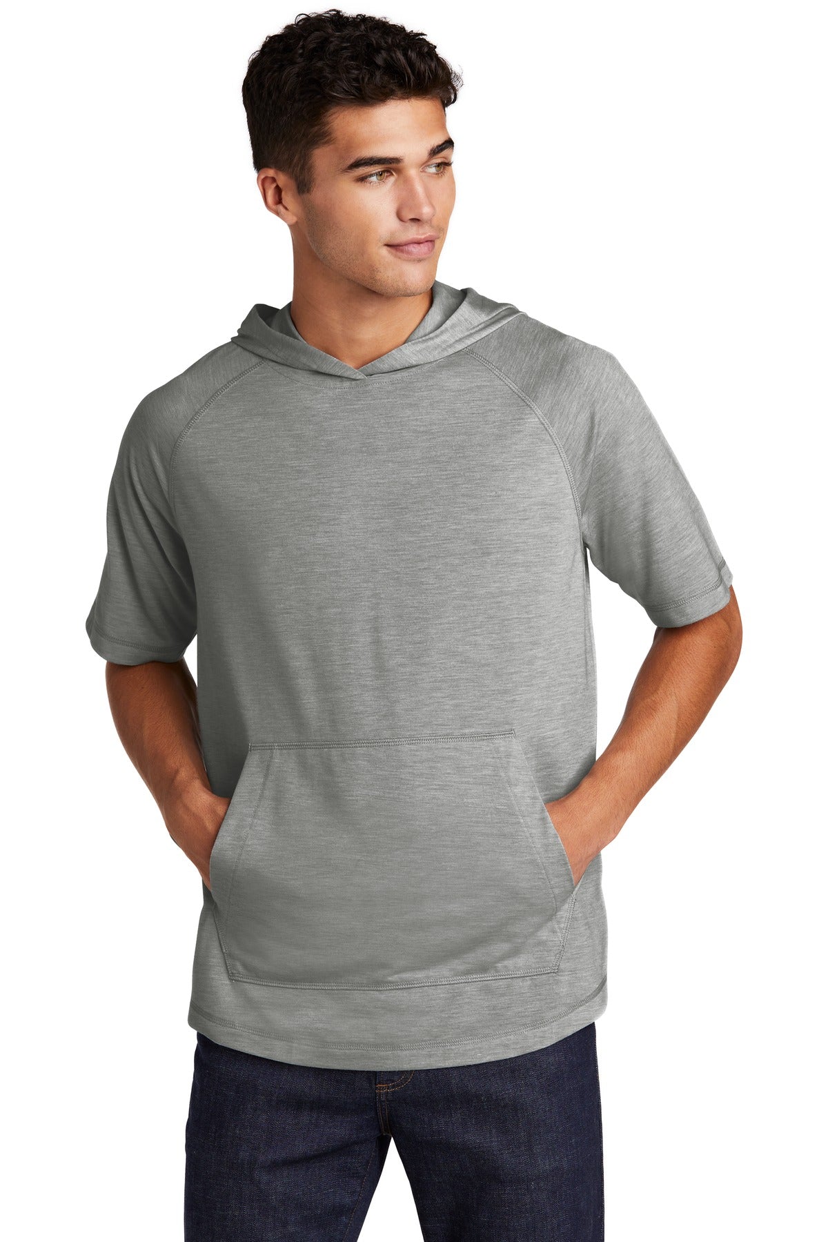 Sport-Tek Men's PosiCharge Tri-Blend Wicking Short Sleeve Hoodie Mens Apparel Sweatshirts & Fleece
