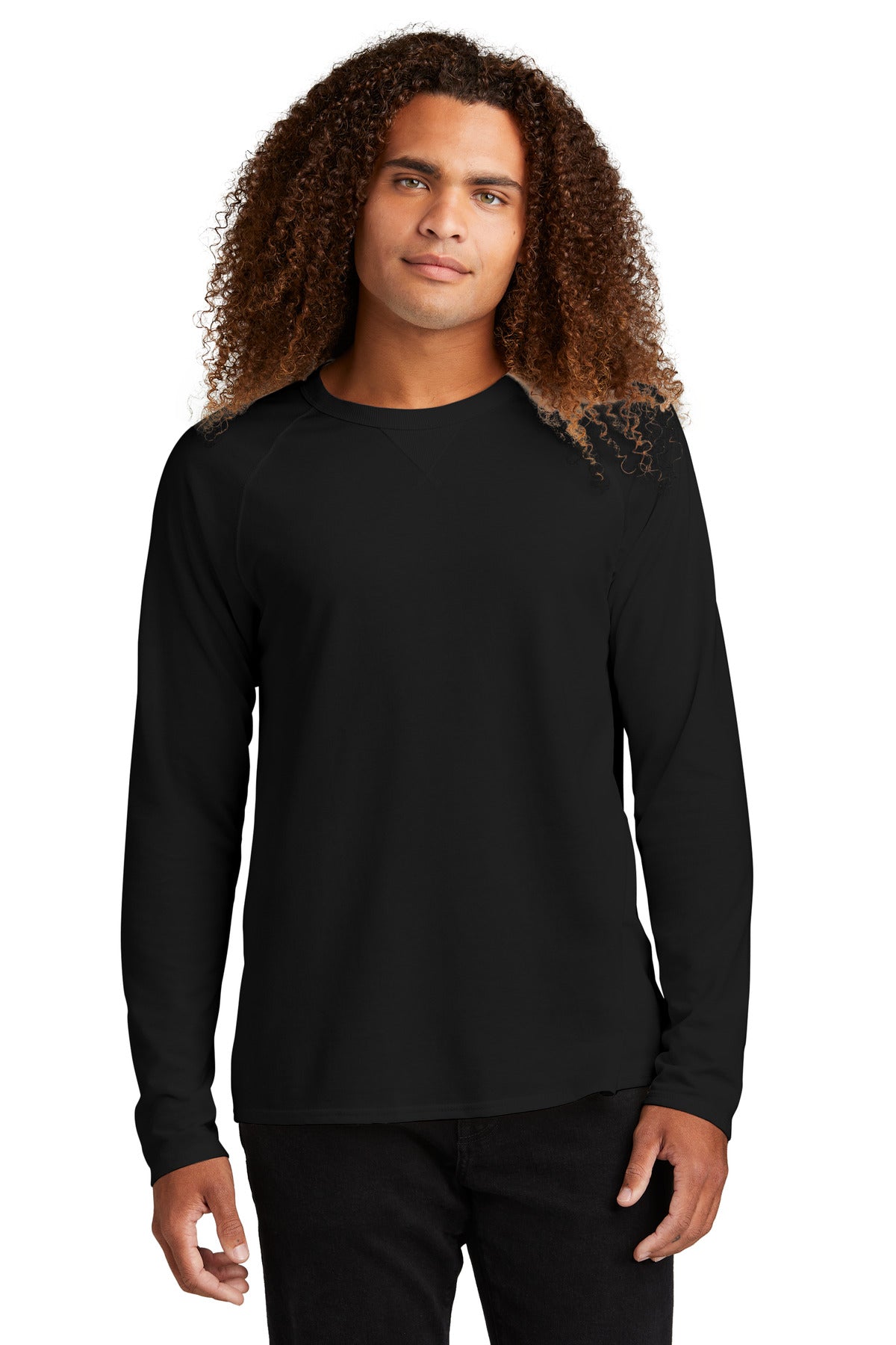 District Featherweight French Terry Long Sleeve Crewneck DT572 Mens Apparel Shirts & Tops