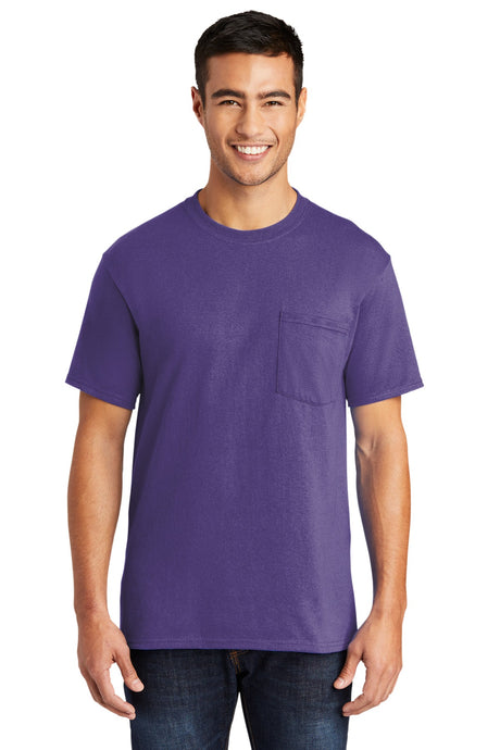 Port & Company Men's Core Blend Pocket Tee. PC55P Mens Apparel Shirts & Tops
