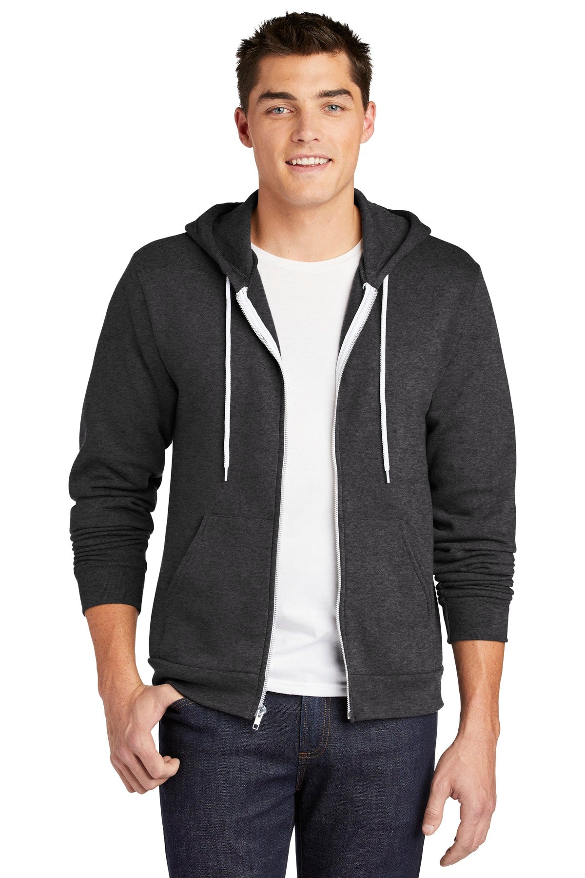 American Apparel Men's USA Collection Flex Fleece Zip Hoodie Mens Apparel Sweatshirts & Fleece