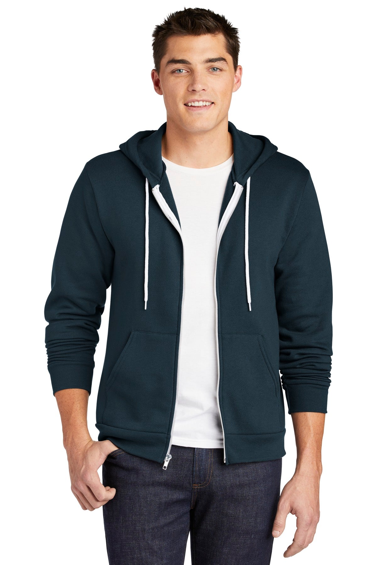 American Apparel Men's USA Collection Flex Fleece Zip Hoodie Mens Apparel Sweatshirts & Fleece