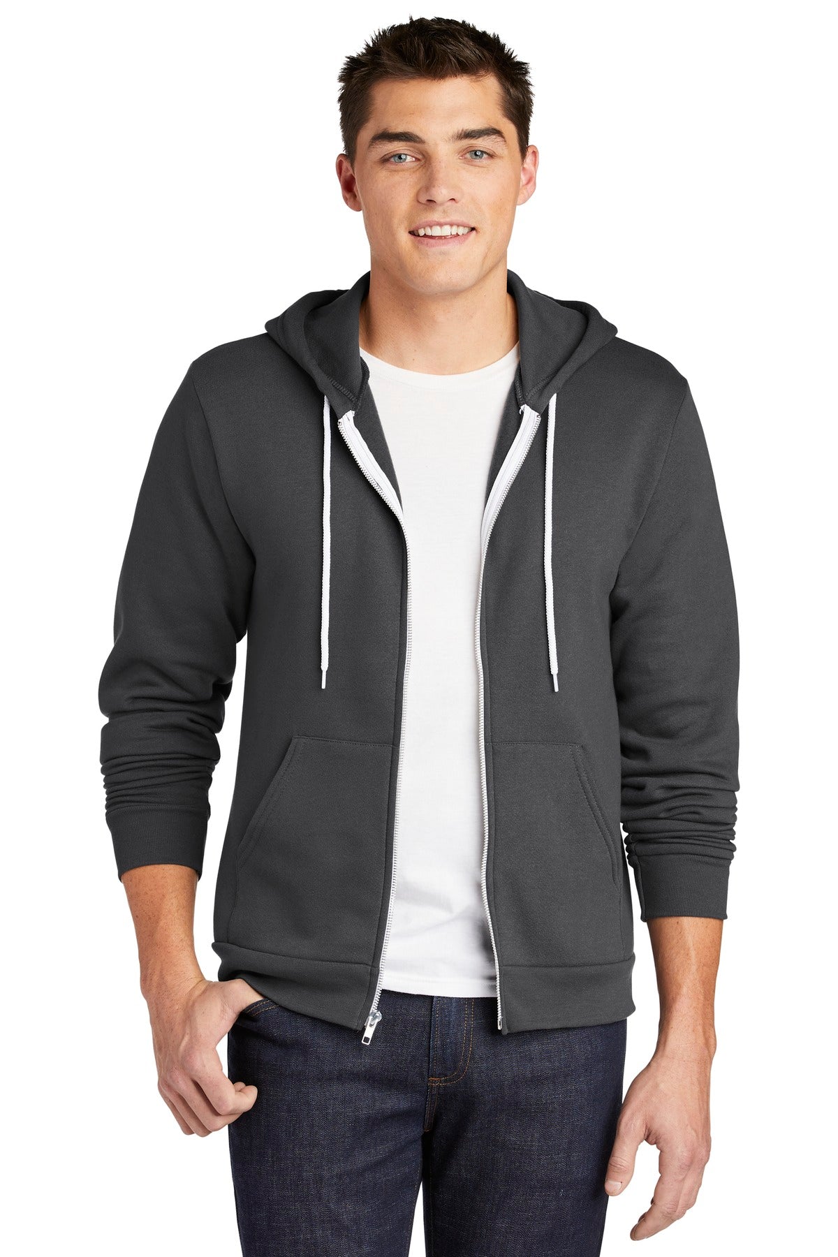 American Apparel Men's USA Collection Flex Fleece Zip Hoodie Mens Apparel Sweatshirts & Fleece