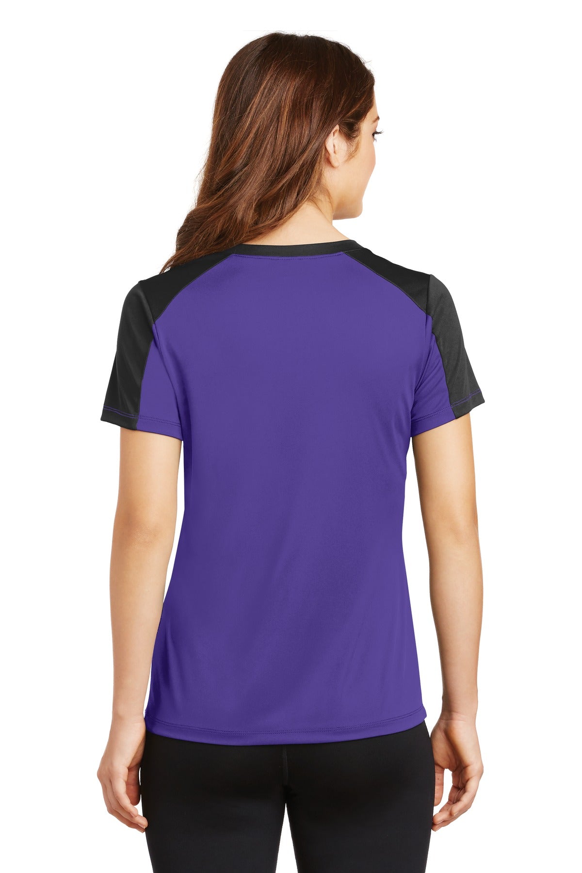 Sport-Tek Women's PosiCharge Competitor Sleeve-Blocked V-Neck Tee LST354