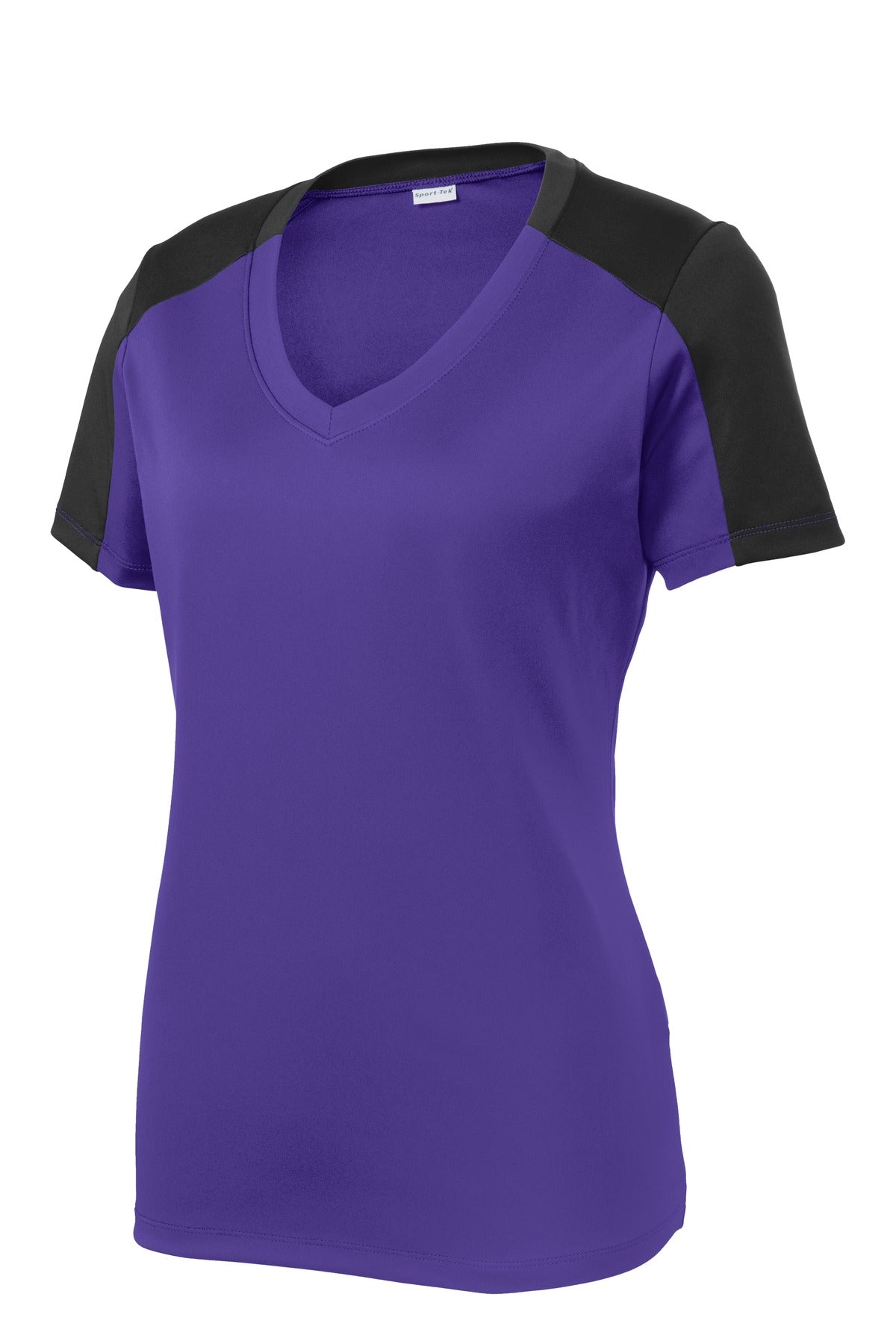 Sport-Tek Women's PosiCharge Competitor Sleeve-Blocked V-Neck Tee LST354