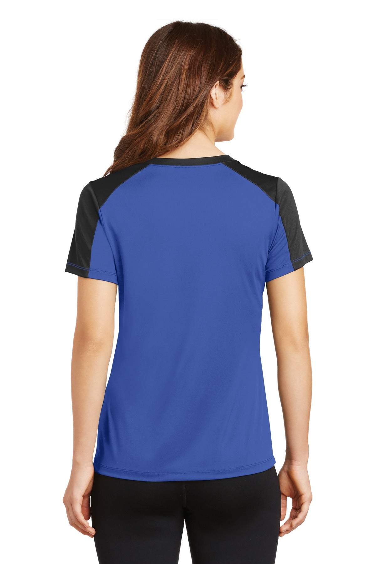 Sport-Tek Women's PosiCharge Competitor Sleeve-Blocked V-Neck Tee LST354