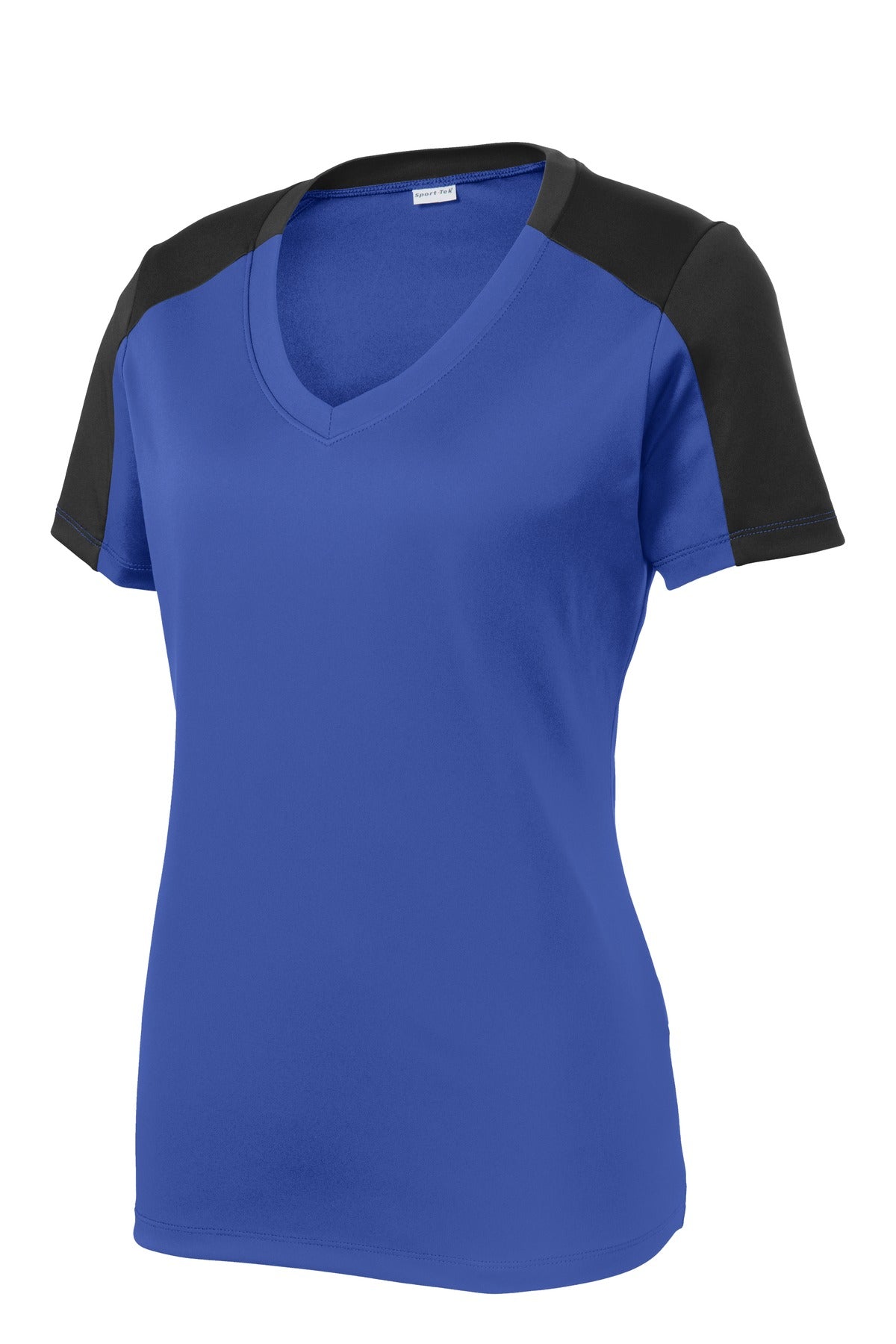 Sport-Tek Women's PosiCharge Competitor Sleeve-Blocked V-Neck Tee LST354