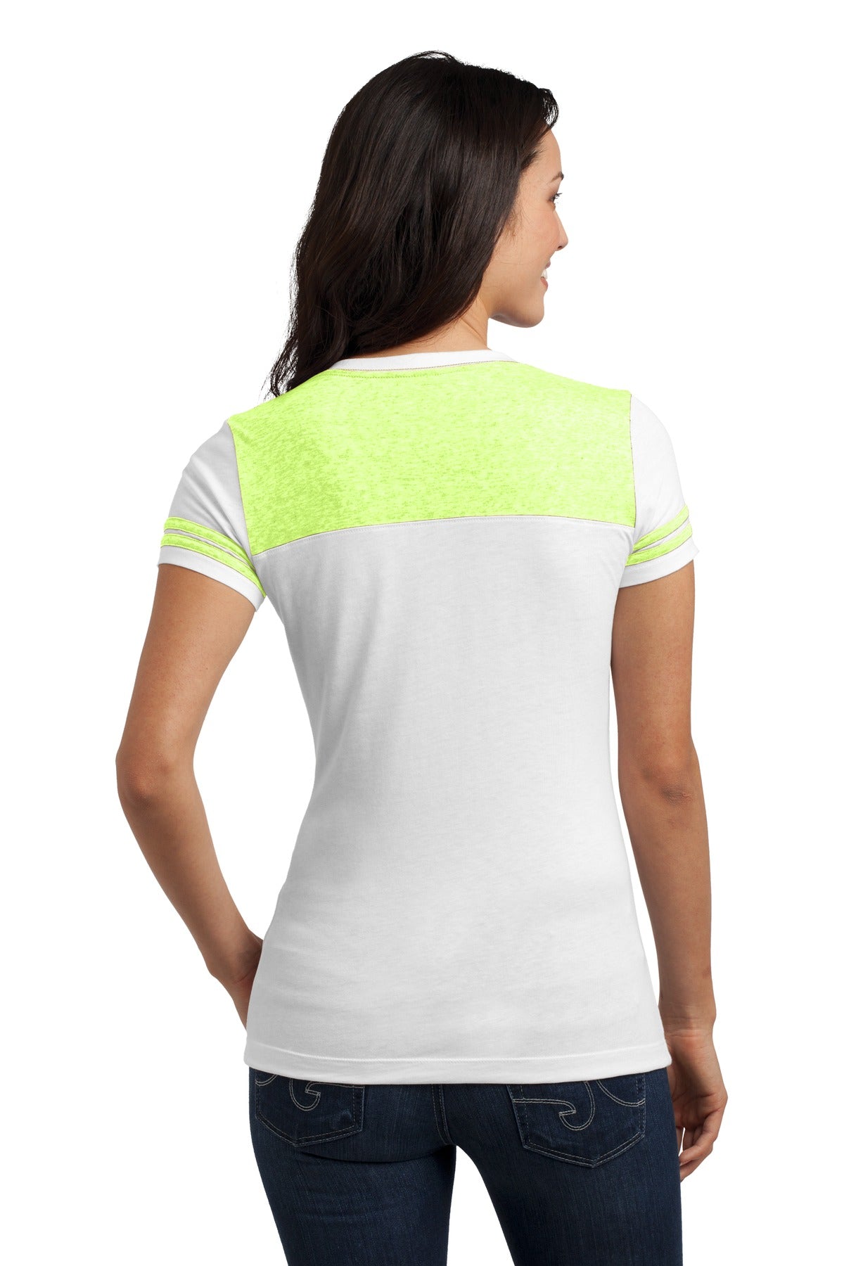 District Juniors Varsity V-Neck Tee. DT264 Womens Apparel Shirts & Tops