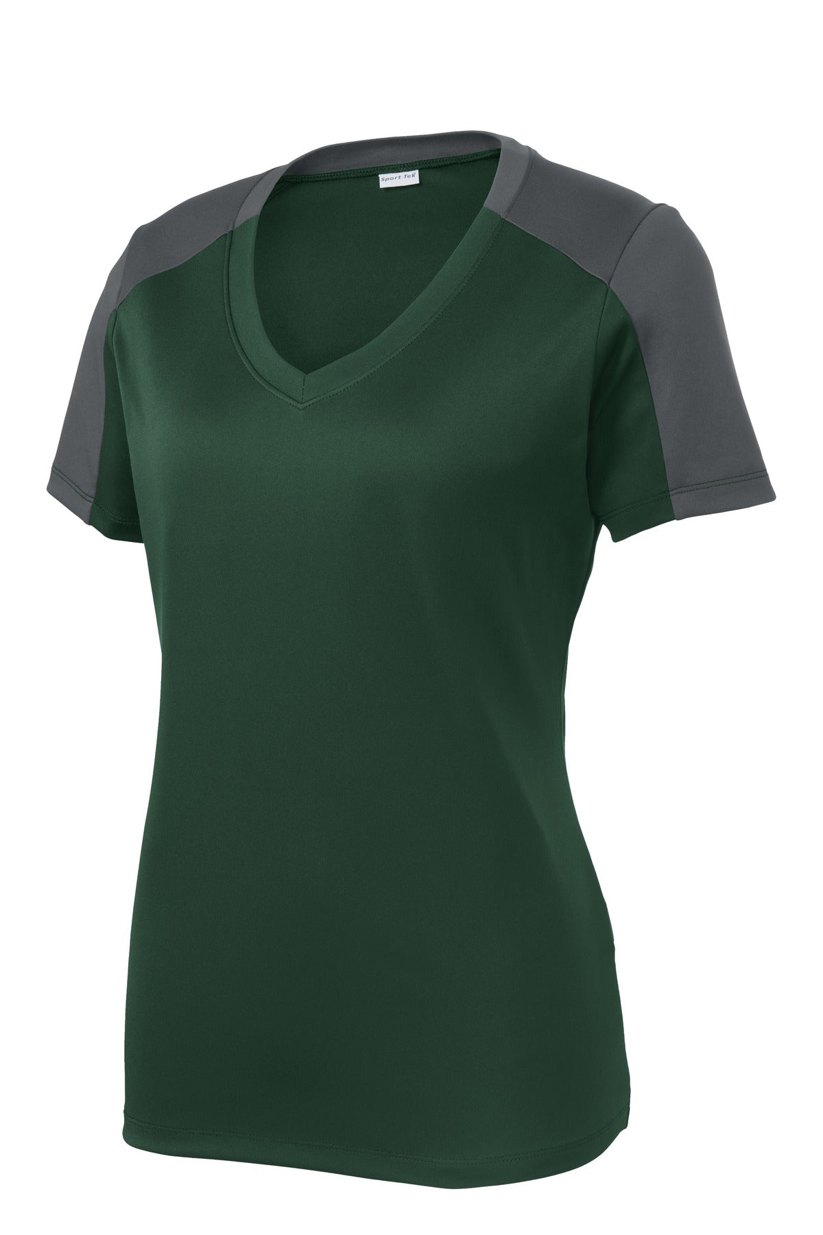 Sport-Tek Women's PosiCharge Competitor Sleeve-Blocked V-Neck Tee LST354