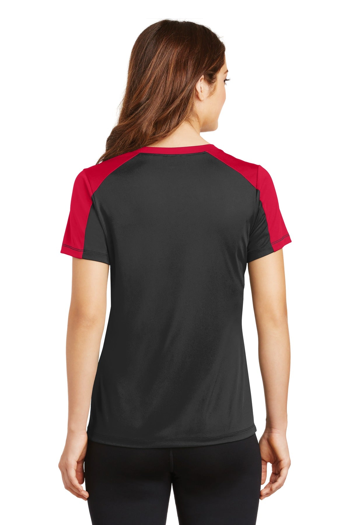 Sport-Tek Women's PosiCharge Competitor Sleeve-Blocked V-Neck Tee LST354