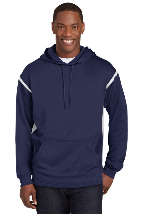 DISCONTINUED Sport-Tek Tall Tech Fleece Colorblock Hooded Sweatshirt. TST246 Mens Apparel Sweatshirts & Fleece