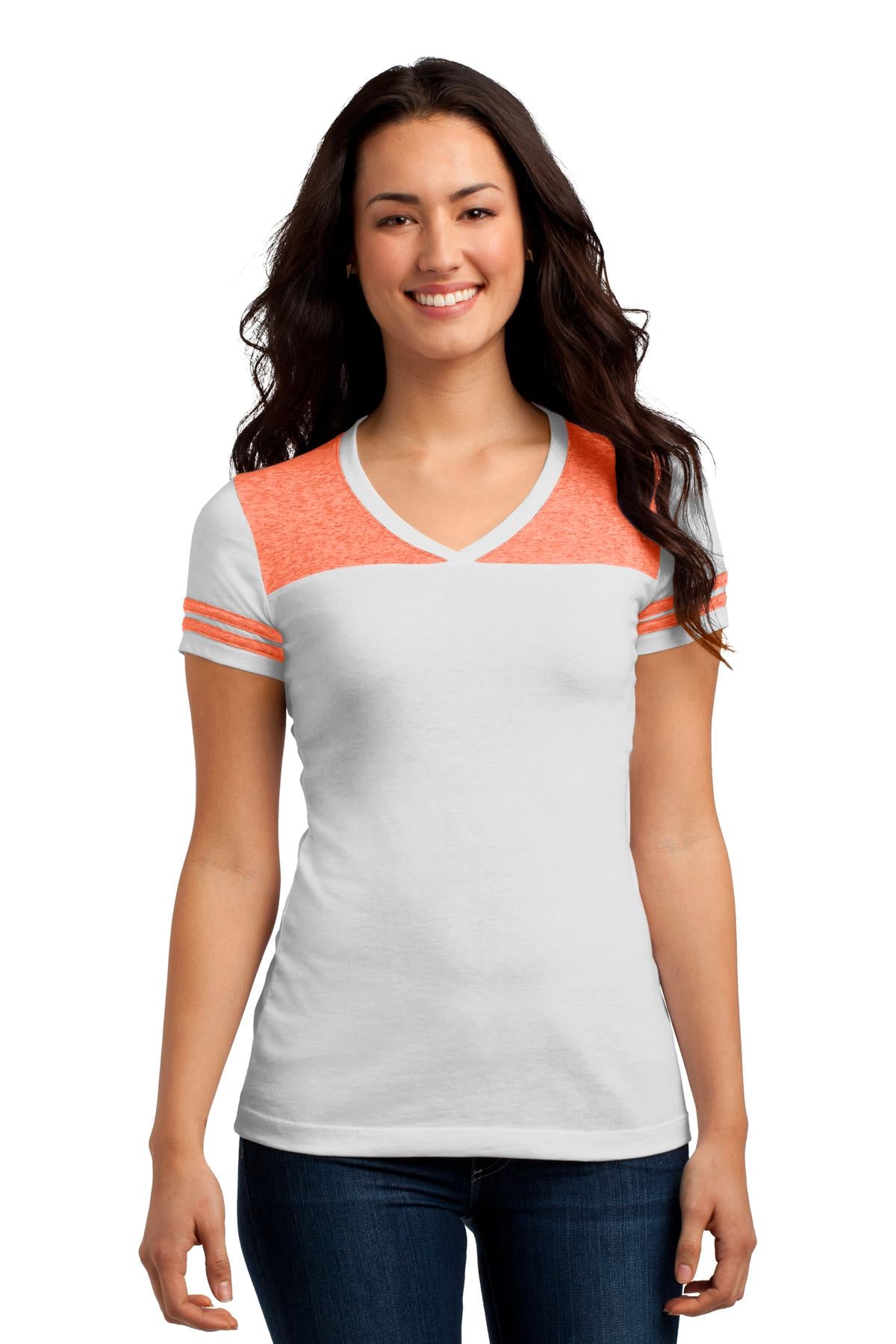 District Juniors Varsity V-Neck Tee. DT264 Womens Apparel Shirts & Tops