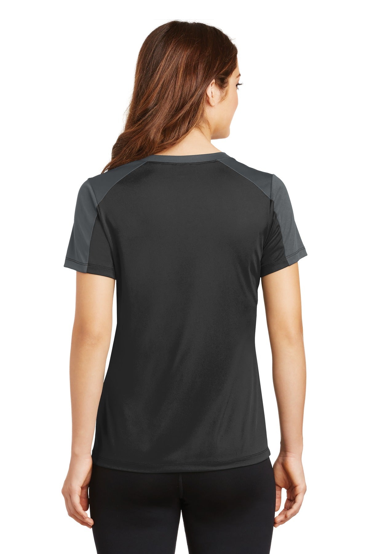 Sport-Tek Women's PosiCharge Competitor Sleeve-Blocked V-Neck Tee LST354