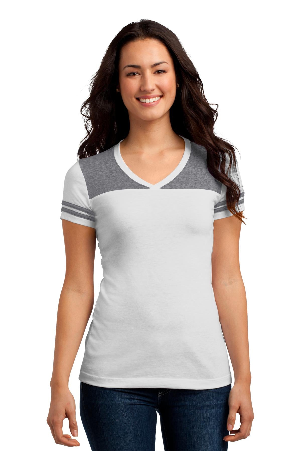 District Juniors Varsity V-Neck Tee. DT264 Womens Apparel Shirts & Tops