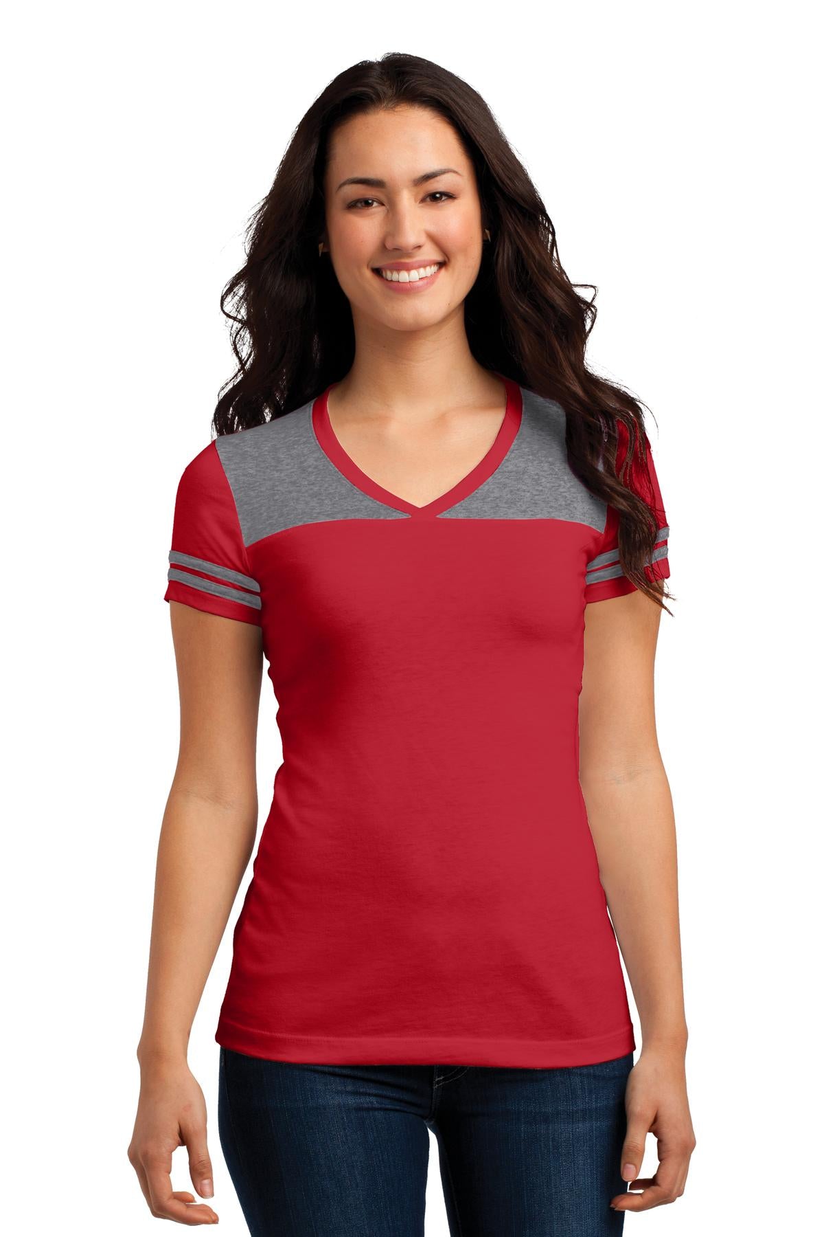 District Juniors Varsity V-Neck Tee. DT264 Womens Apparel Shirts & Tops