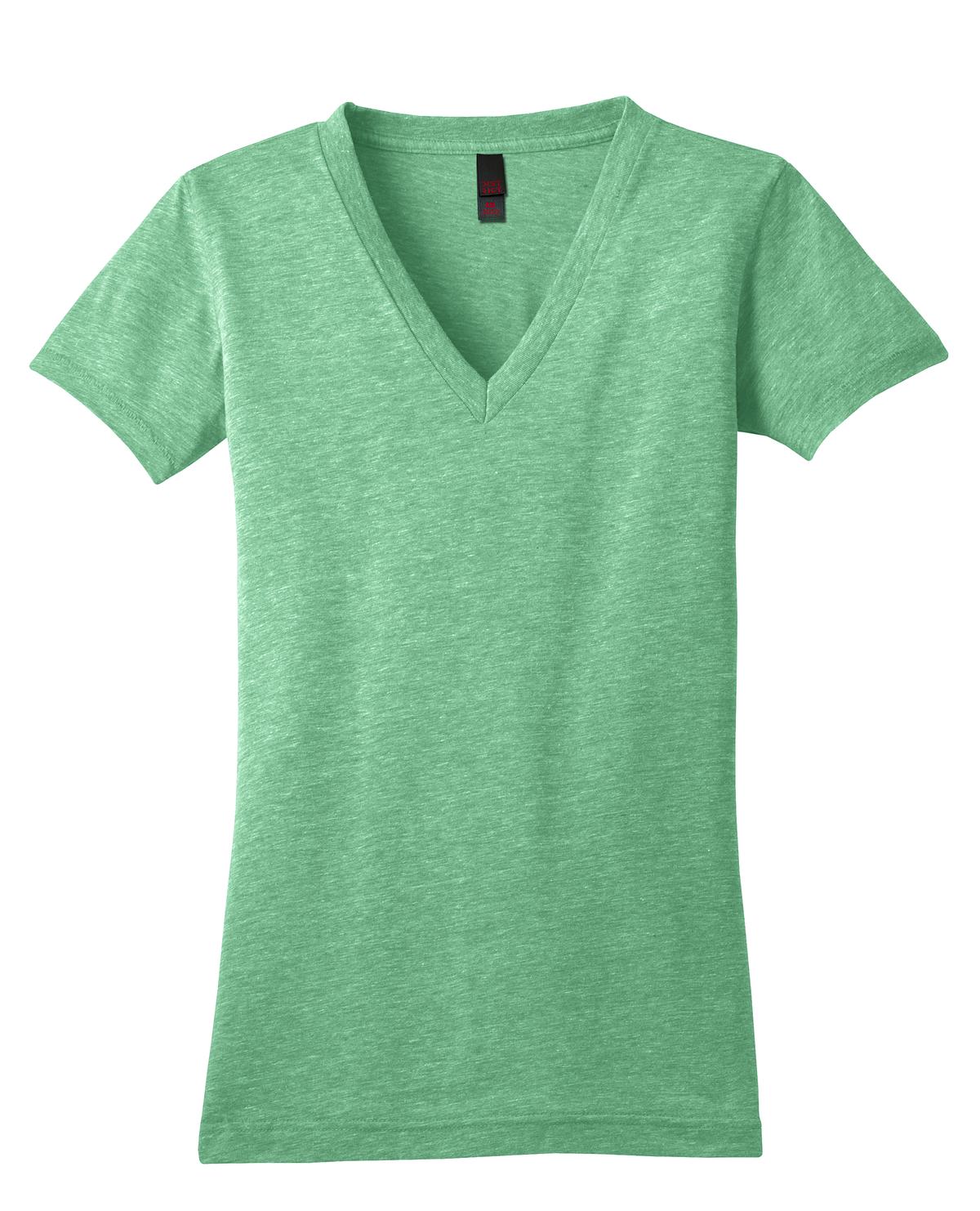 District Juniors Tri-Blend V-Neck Tee. DT242V Womens Apparel Shirts & Tops